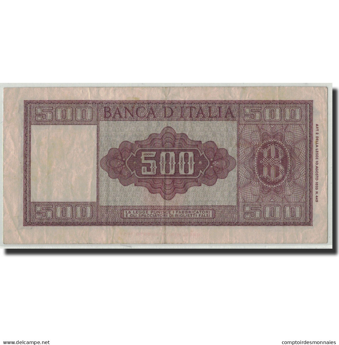 Billet, Italie, 500 Lire, 1947, 1947-08-14, KM:80a, TB - 500 Lire