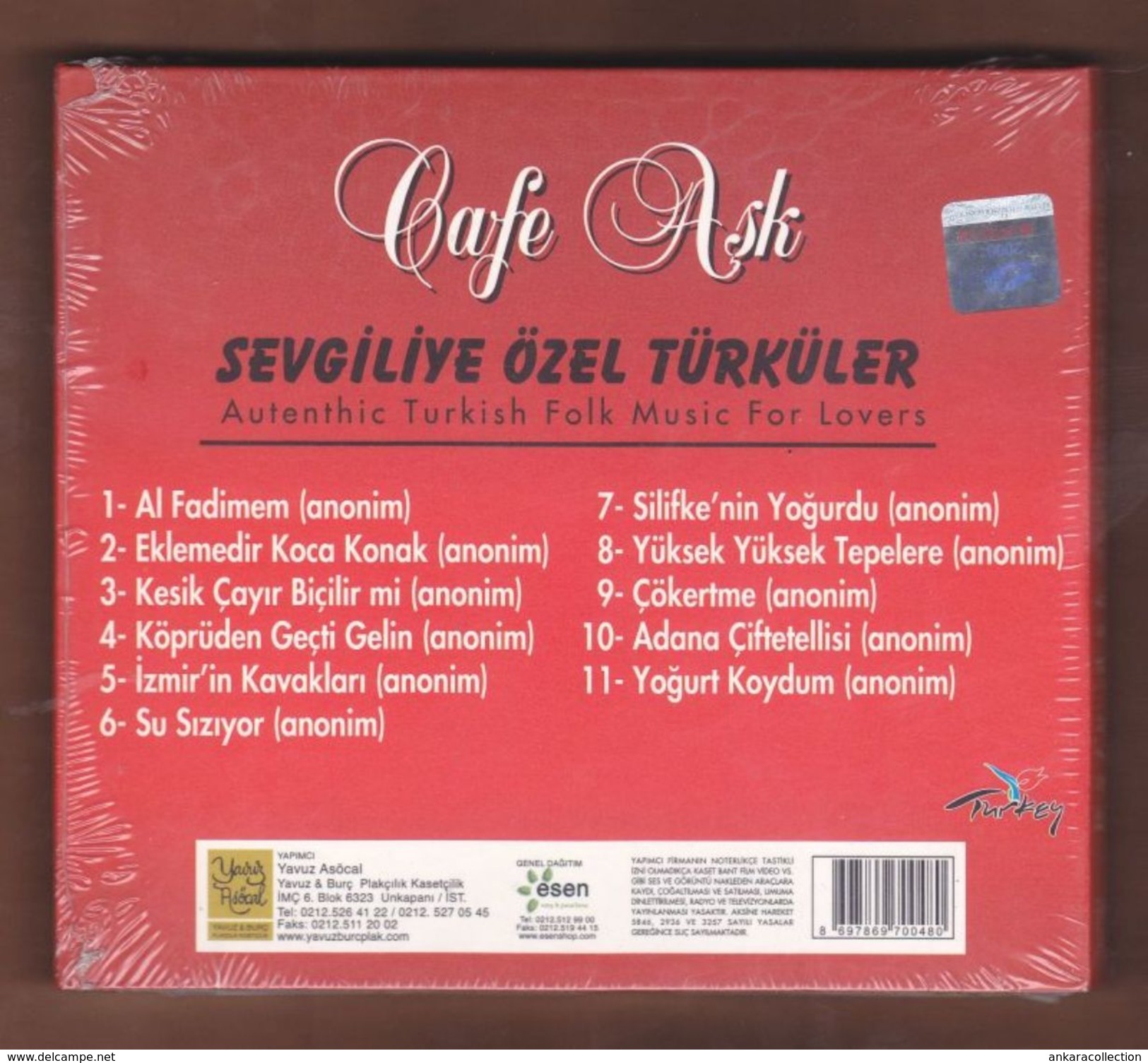AC -  Cafe Aşk Instrumental BRAND NEW TURKISH MUSIC CD - World Music
