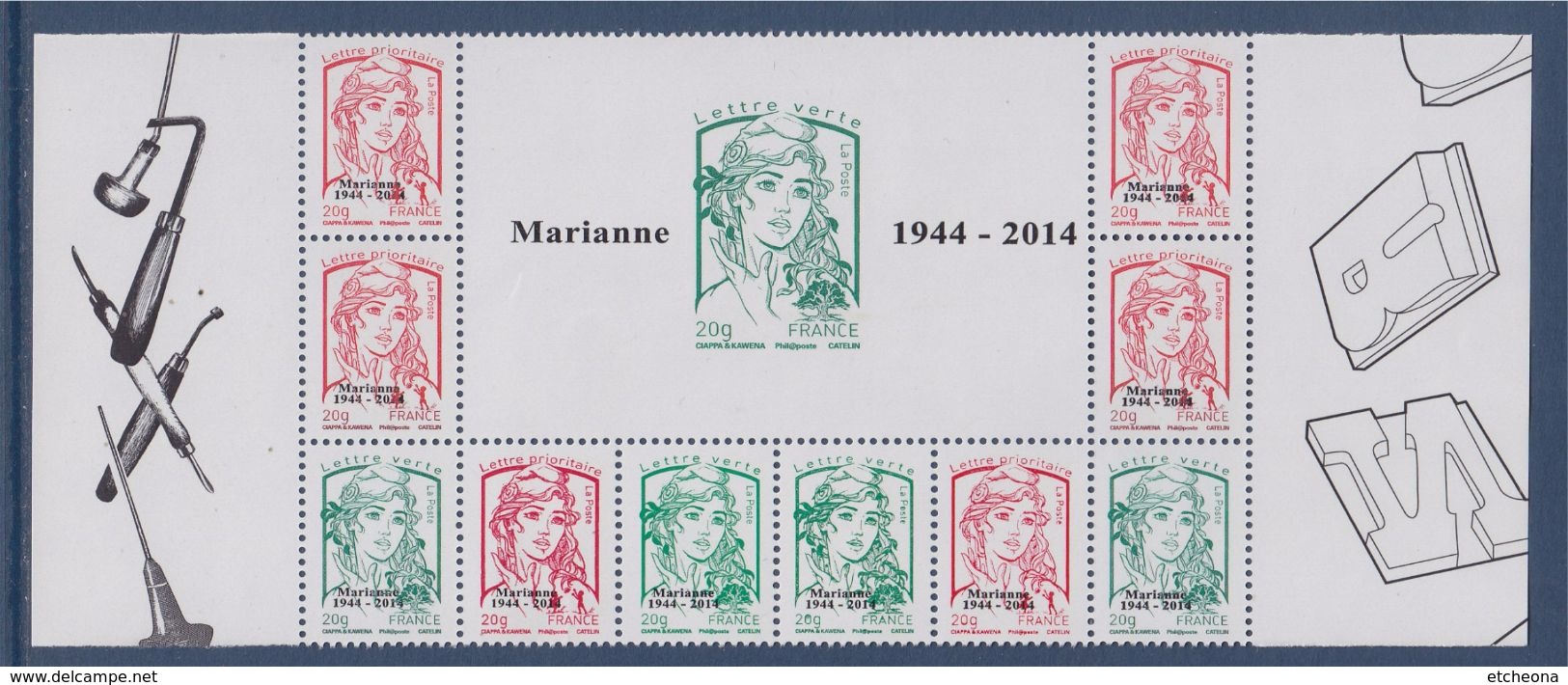 = Marianne Et La Jeunesse Timbres Surchargé TVP LP Et LV Neuf Type Des 4767 Et 4774 Ciappa Kawena - 2013-2018 Marianne De Ciappa-Kawena