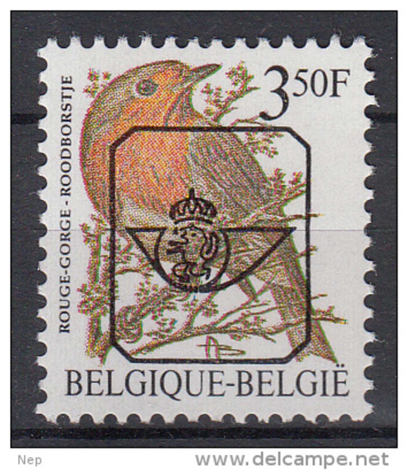 BELGIË - OBP - PREO - Nr 822 P7a - MNH** - Tipo 1986-96 (Uccelli)