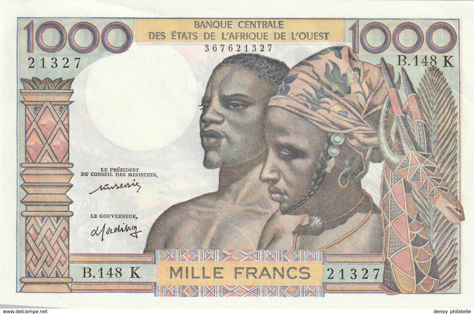 Billet De 1000 Francs De La Banque Centrale Des Etats De L'afrique De L'ouest Neuf Lettre K - Autres - Afrique
