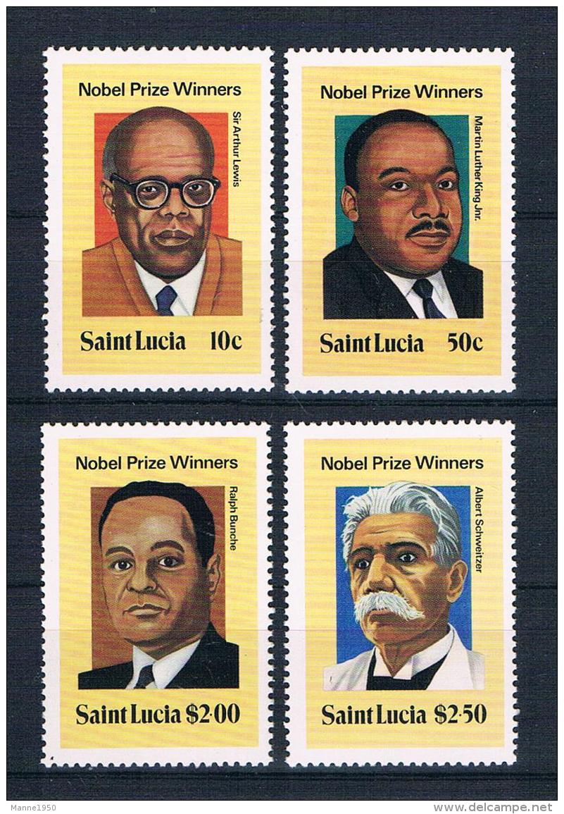 St. Lucia 1980 Nobelpreis Mi.Nr. 494/97 Kpl. Satz ** - St.Lucia (1979-...)