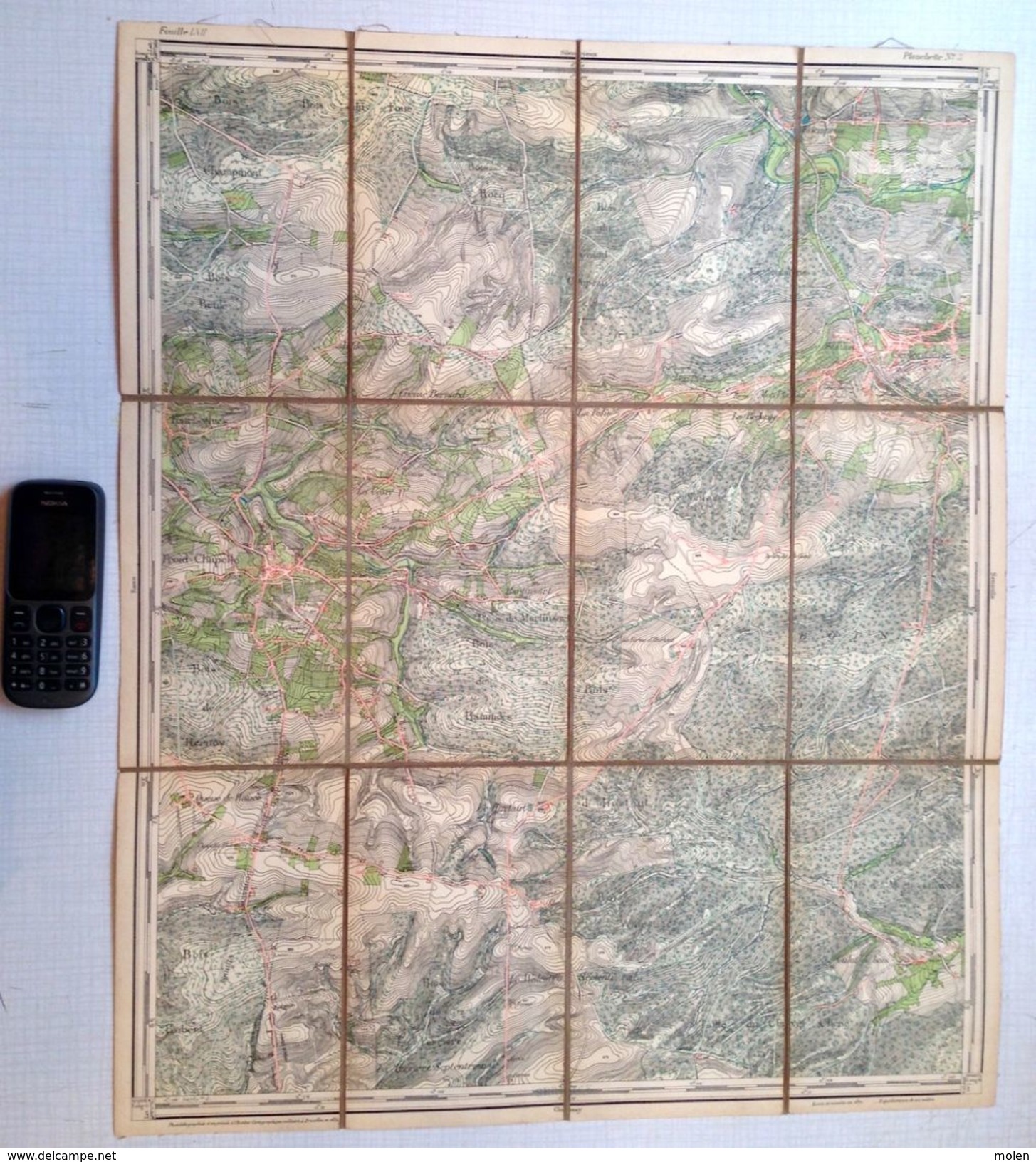 CARTE D ETAT MAJOR 57/3 Entoilée Situation 1871 FROIDCHAPELLE CERFONTAINE FOURBECHIES PIERRAILLE FALEMPRISE S864 - Froidchapelle