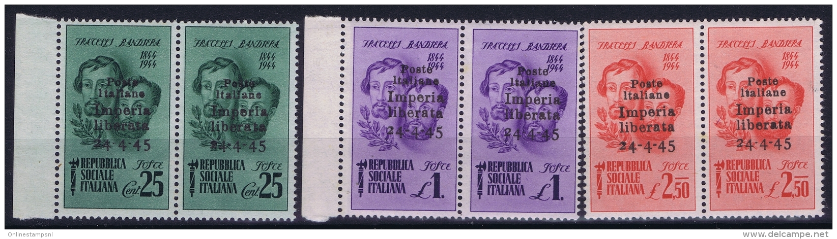 Italy:CLN Imperia Sa 13 - 15 Postfrisch/neuf Sans Charniere /MNH/** Pairs - Comitato Di Liberazione Nazionale (CLN)