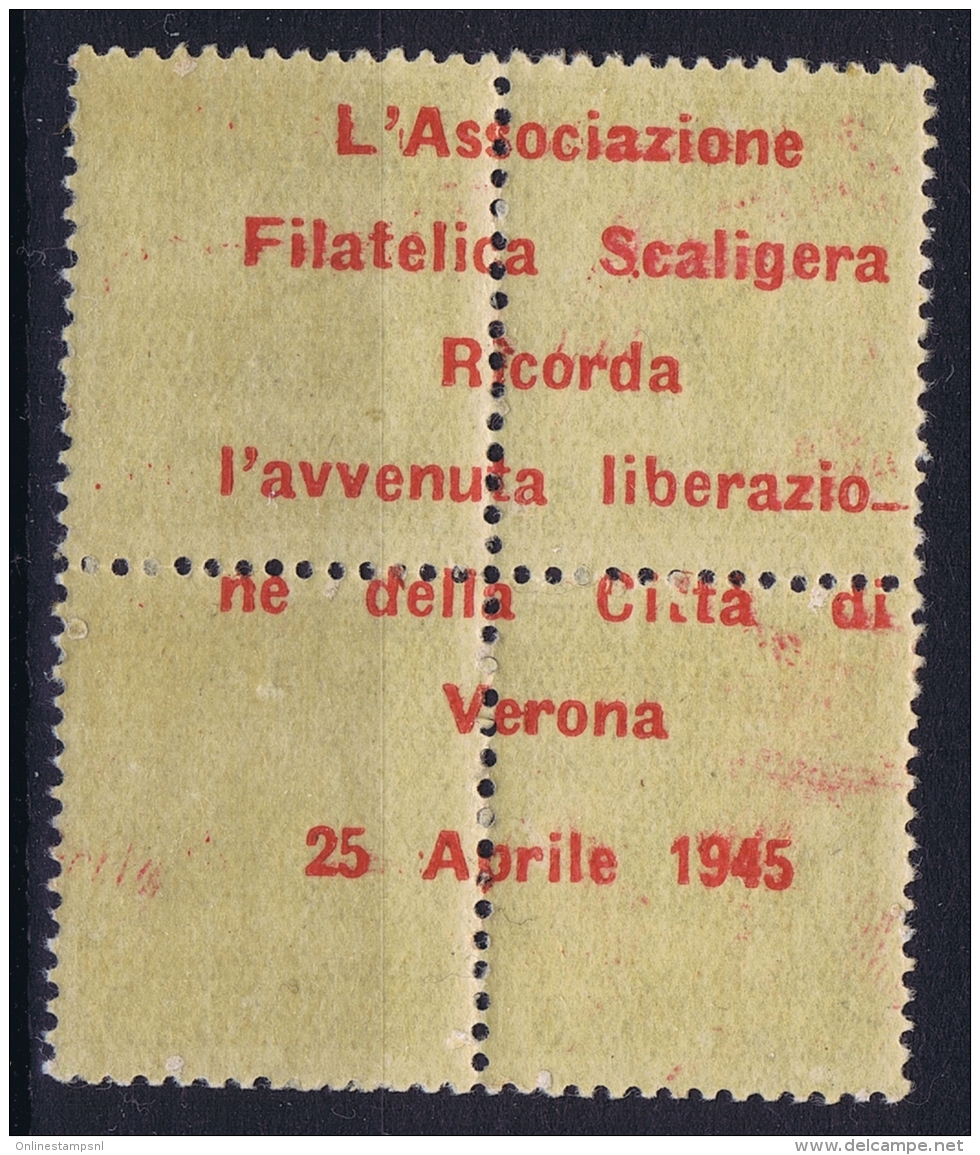 Italy: CLN EMISSIONI LOCALI Verona 1945  Filatelica Scaligera  Postfrisch/neuf Sans Charniere /MNH/** - Emissions Locales/autonomes