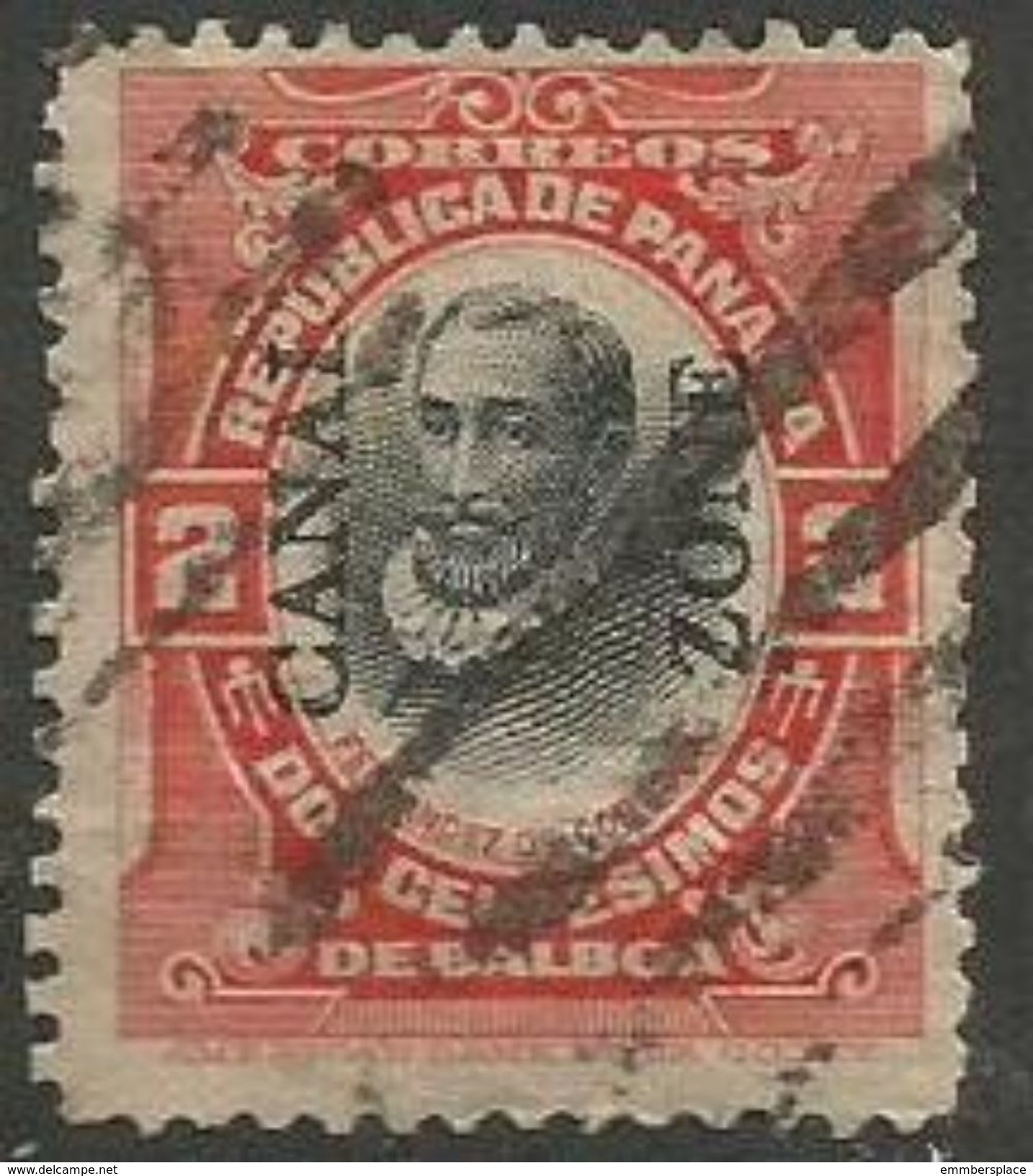 Canal Zone - 1909 Upwards Overprint 2c Used   Sc 27a - Kanaalzone