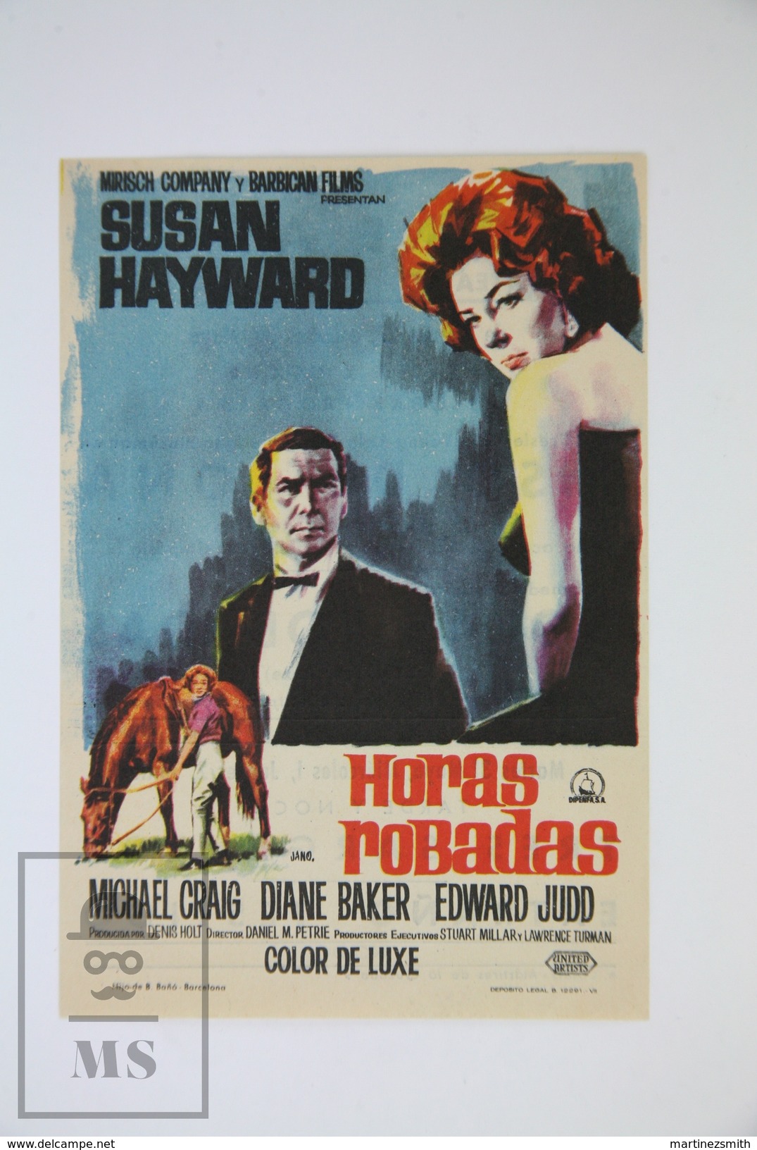 1963 Cinema/ Movie Advertising Leaflet - Stolen Hours - Susan Hayward,  Michael Craig,  Diane Baker - Publicité Cinématographique