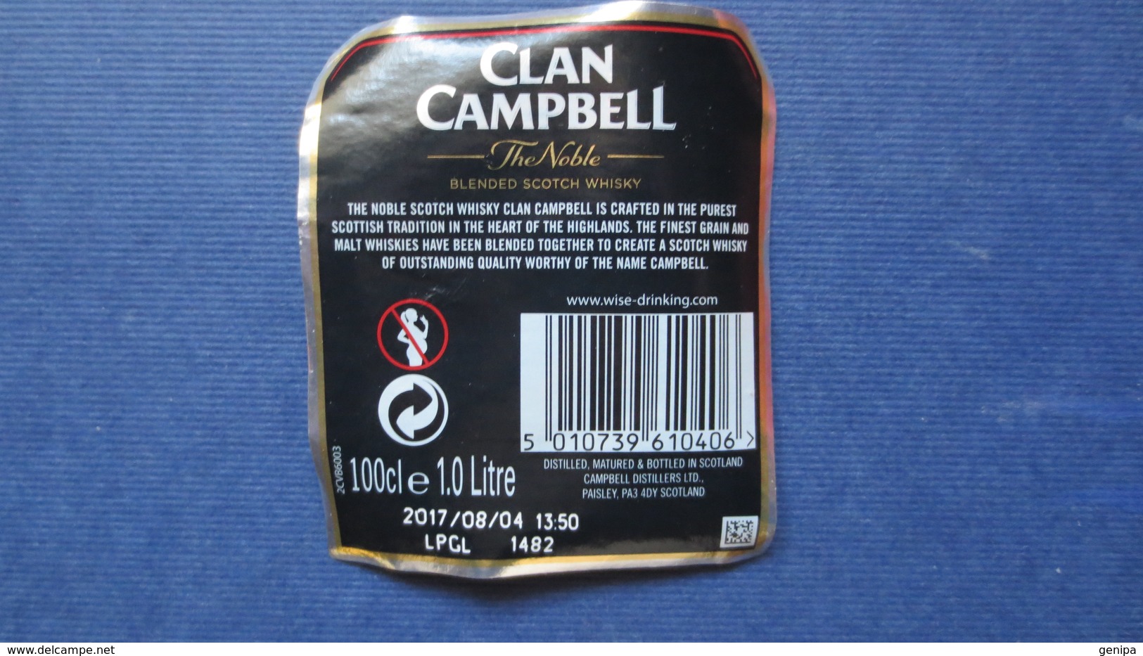 Etiquette CLAN CAMPBELL. 1 Litre (Scans) - Whisky