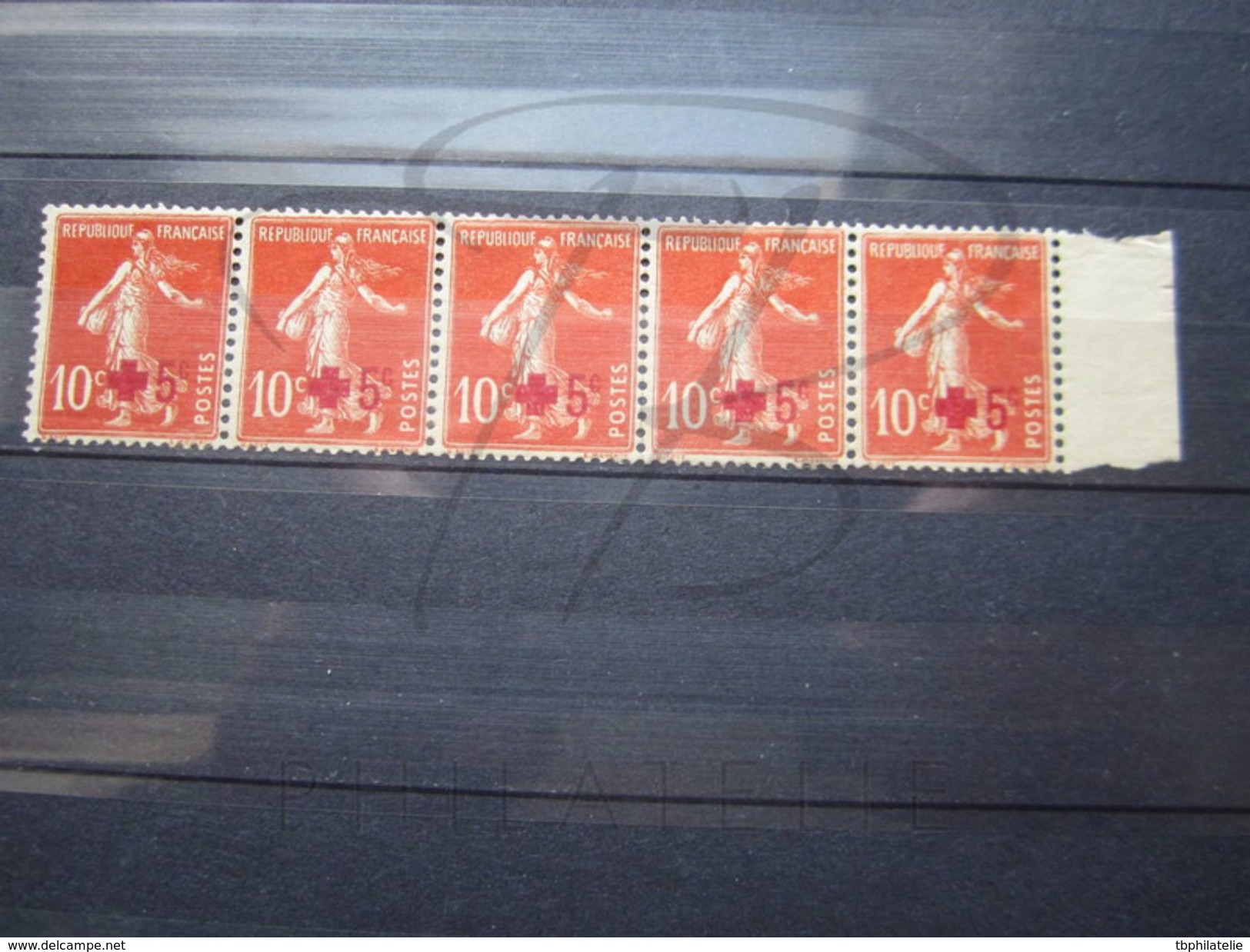 VEND TIMBRES DE FRANCE N° 146 EN BANDE DE 5 + BDF , NEUFS SANS CHARNIERE !!! - Ungebraucht