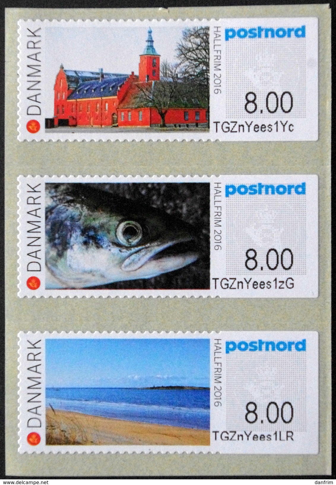 DENMARK 2016 HALLFRIM 2016 Strip Of 3 ATM Labels UM/MNH   MiNr.93-95      ( Lot  D 1157 ) - Automatenmarken [ATM]