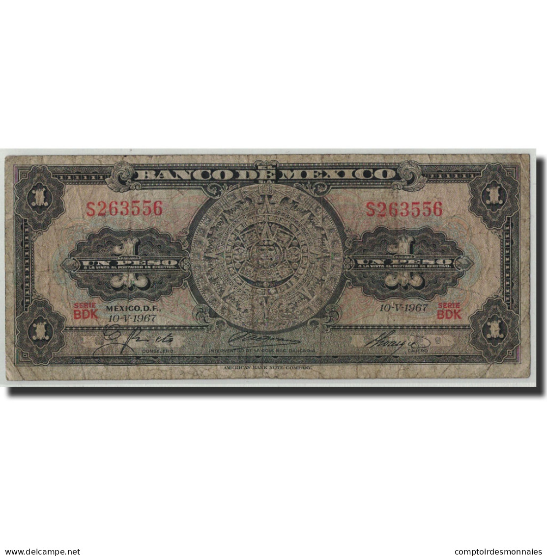 Billet, Mexique, 1 Peso, 1967, 1967-05-10, KM:59j, B - Mexique