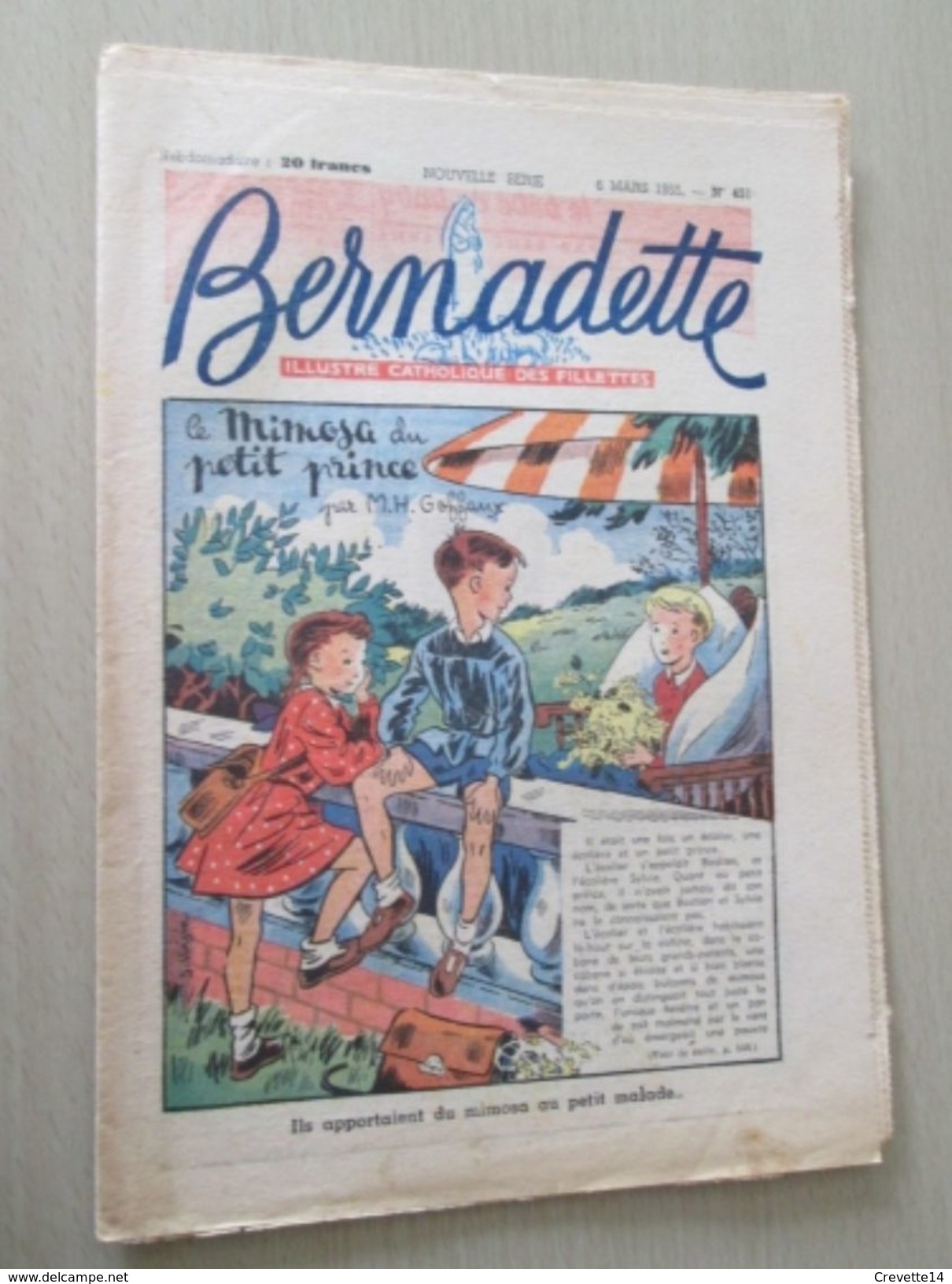 DIV0714 /  Fascicule De La Revue BERNADETTE N° 431 De 1955 / En Couverture : Le Mimosa Du Petit Prince - Bernadette