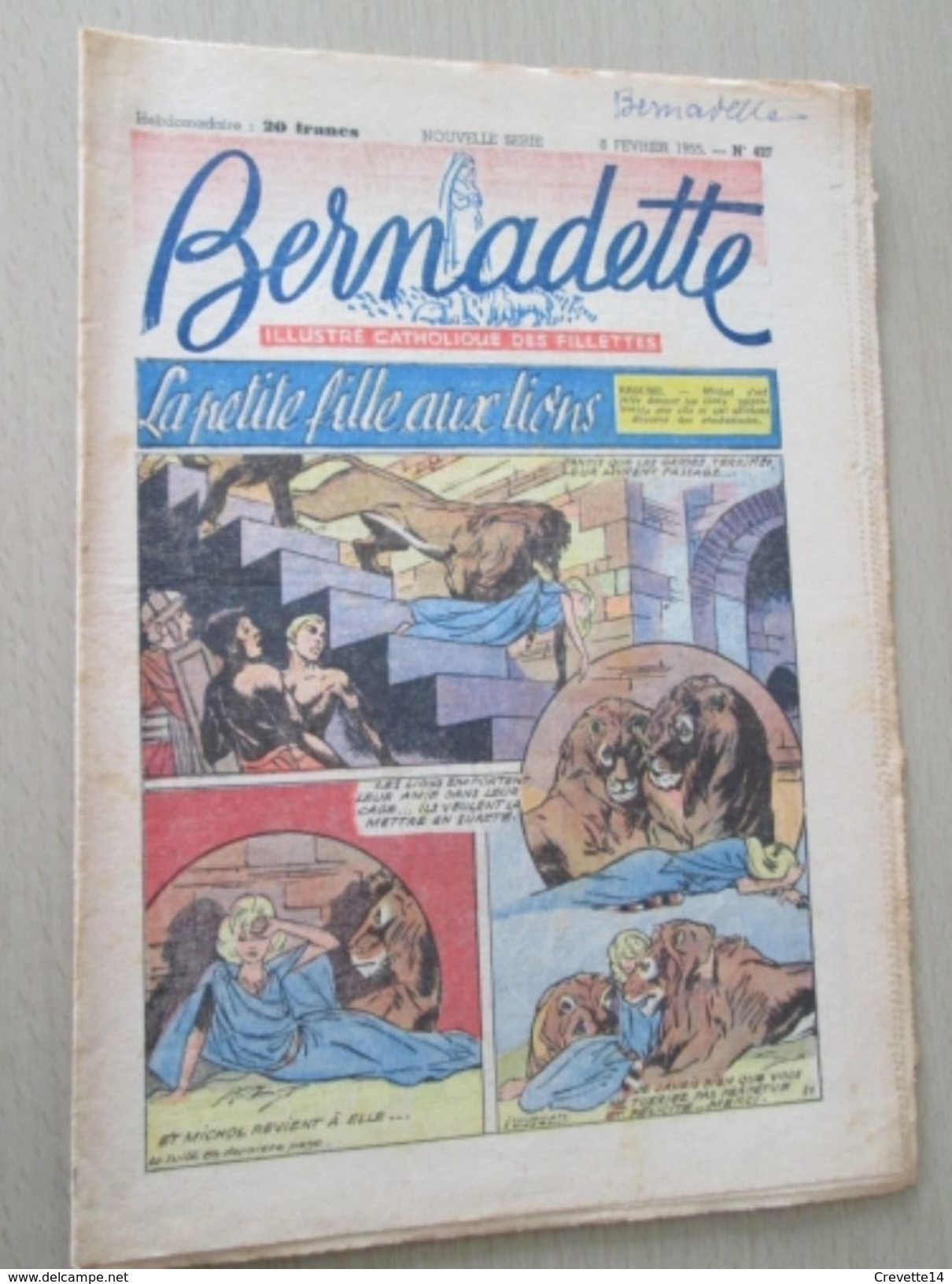 DIV0714 /  Fascicule De La Revue BERNADETTE N° 427 De 1955 / En Couverture : La Petite Fille  Aux Lions - Bernadette