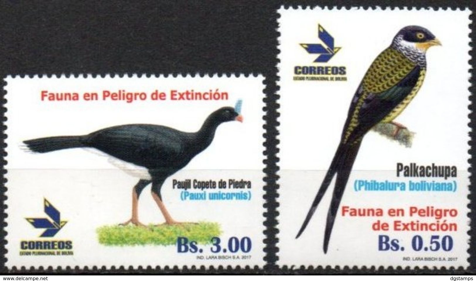 Bolivia 2017 ** CEFIBOL 2298-99 Fauna En Peligro. Aves. See Desc. - Bolivia