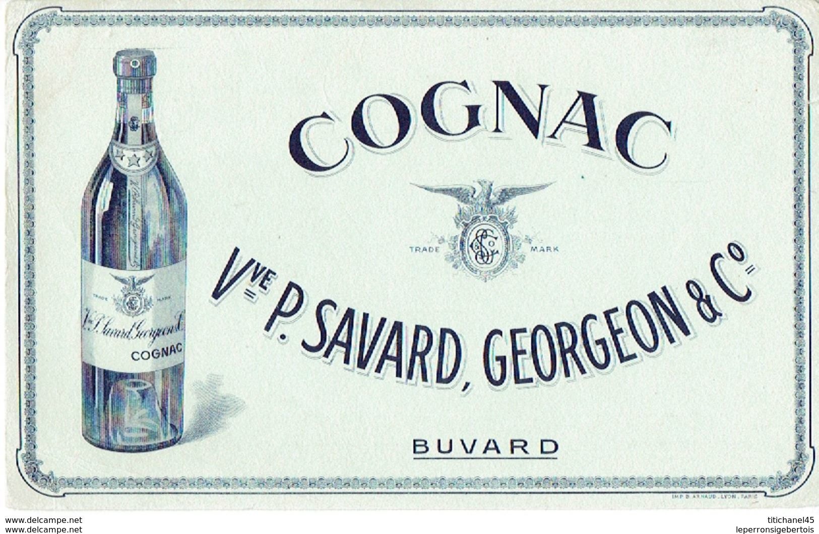 BUVARD Publicitaire COGNAC Vve P. SAVARD, GEORGEON & C° - Liqueur & Bière