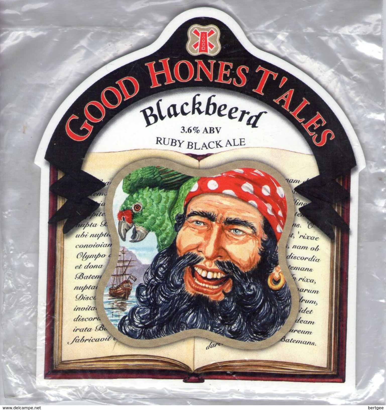 NEW UNUSED - BATEMANS BREWERY (WAINFLEET, ENGLAND) - BLACKBEARD RUBY BLACK ALE - PUMP CLIP FRONT - Signs