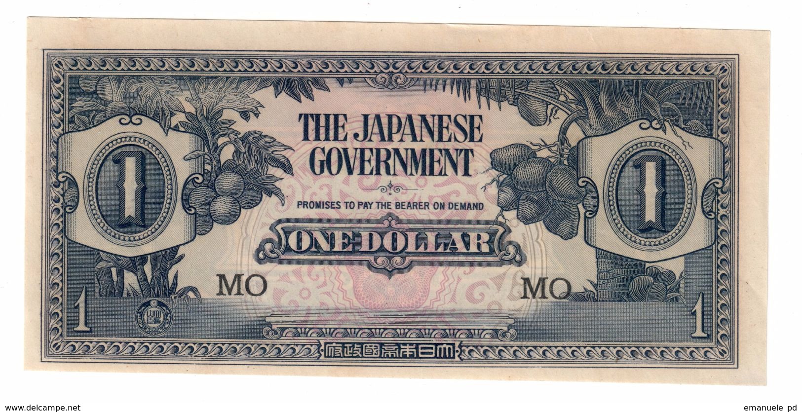 Malaya Japanese Occupation 1 Dollar 1941 UNC .C. - Malesia