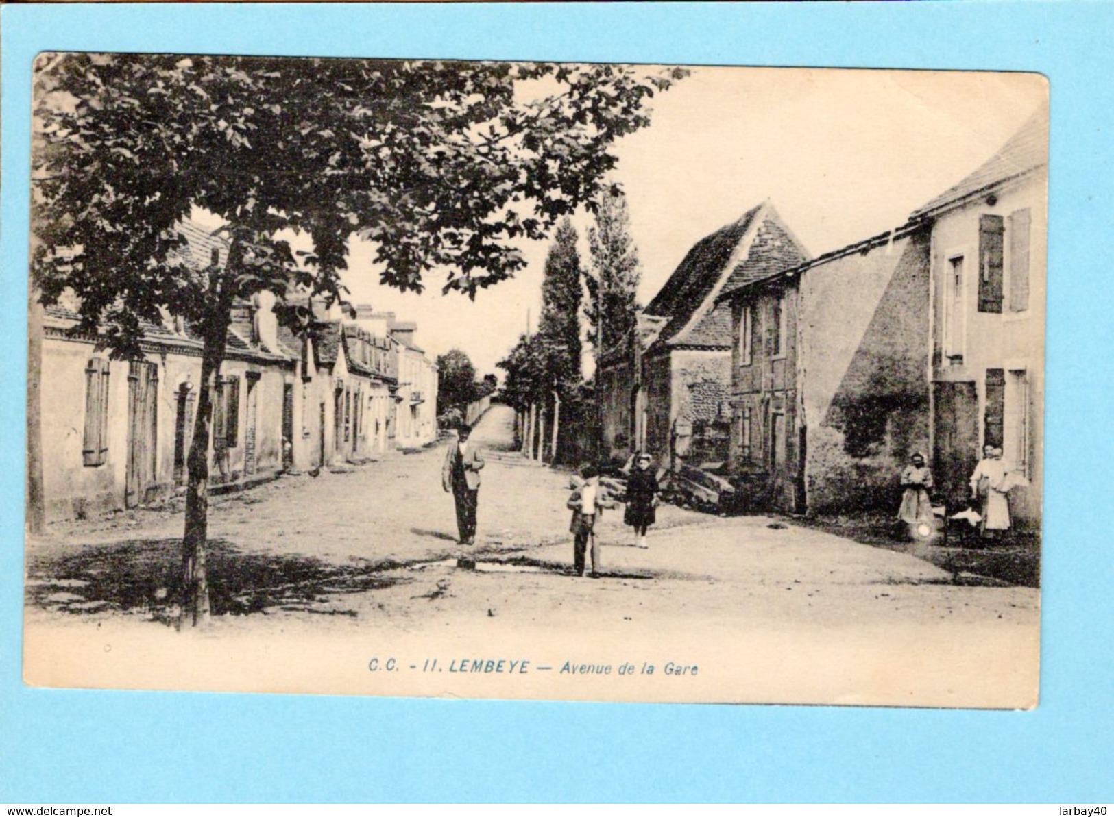 Cpa Carte Postale Ancienne  - Lembeye Avenue De La Gare - Lembeye