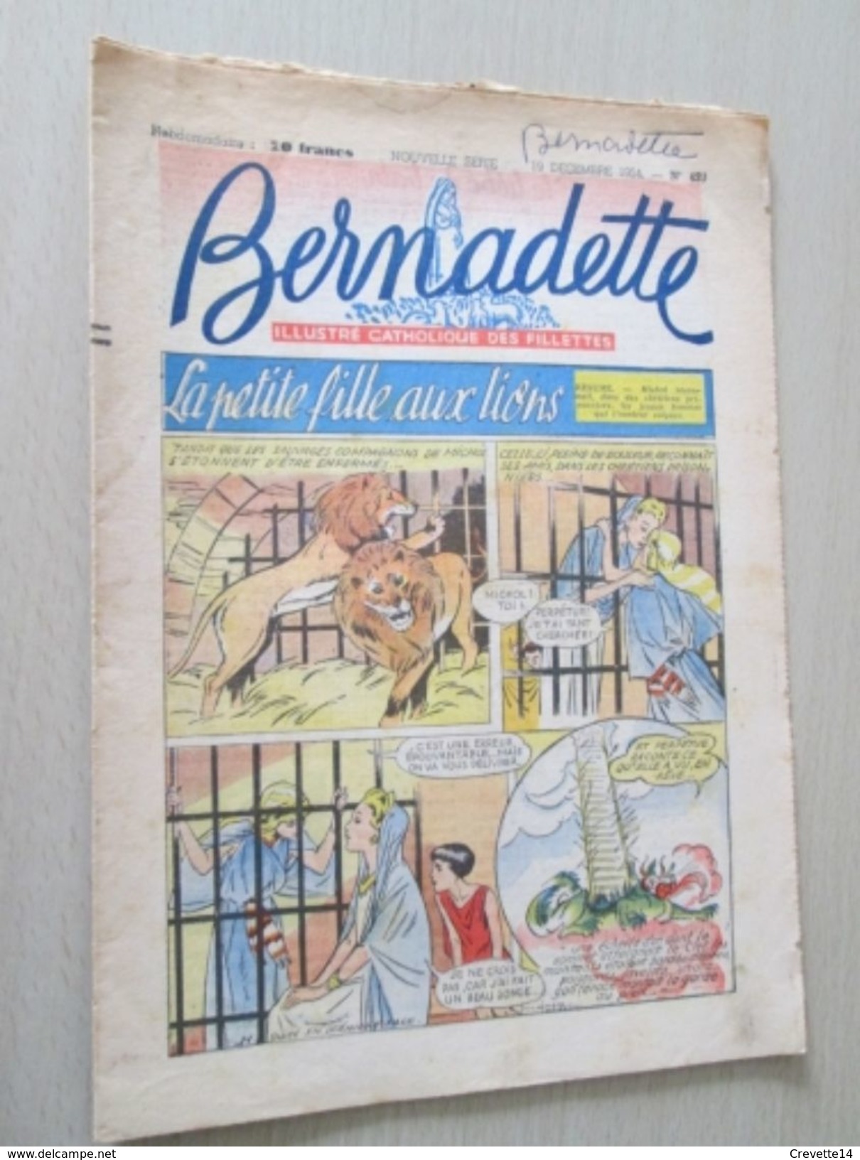 DIV0714 /  Fascicule De La Revue BERNADETTE N° 420 De 1954 / En Couverture : La Petite Fille  Aux Lions - Bernadette