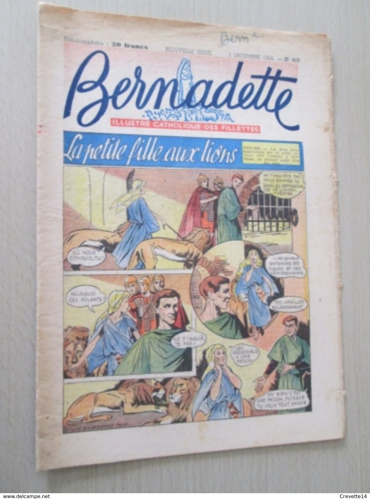 DIV0714 /  Fascicule De La Revue BERNADETTE N° 418 De 1954 / En Couverture : La Petite Fille  Aux Lions - Bernadette