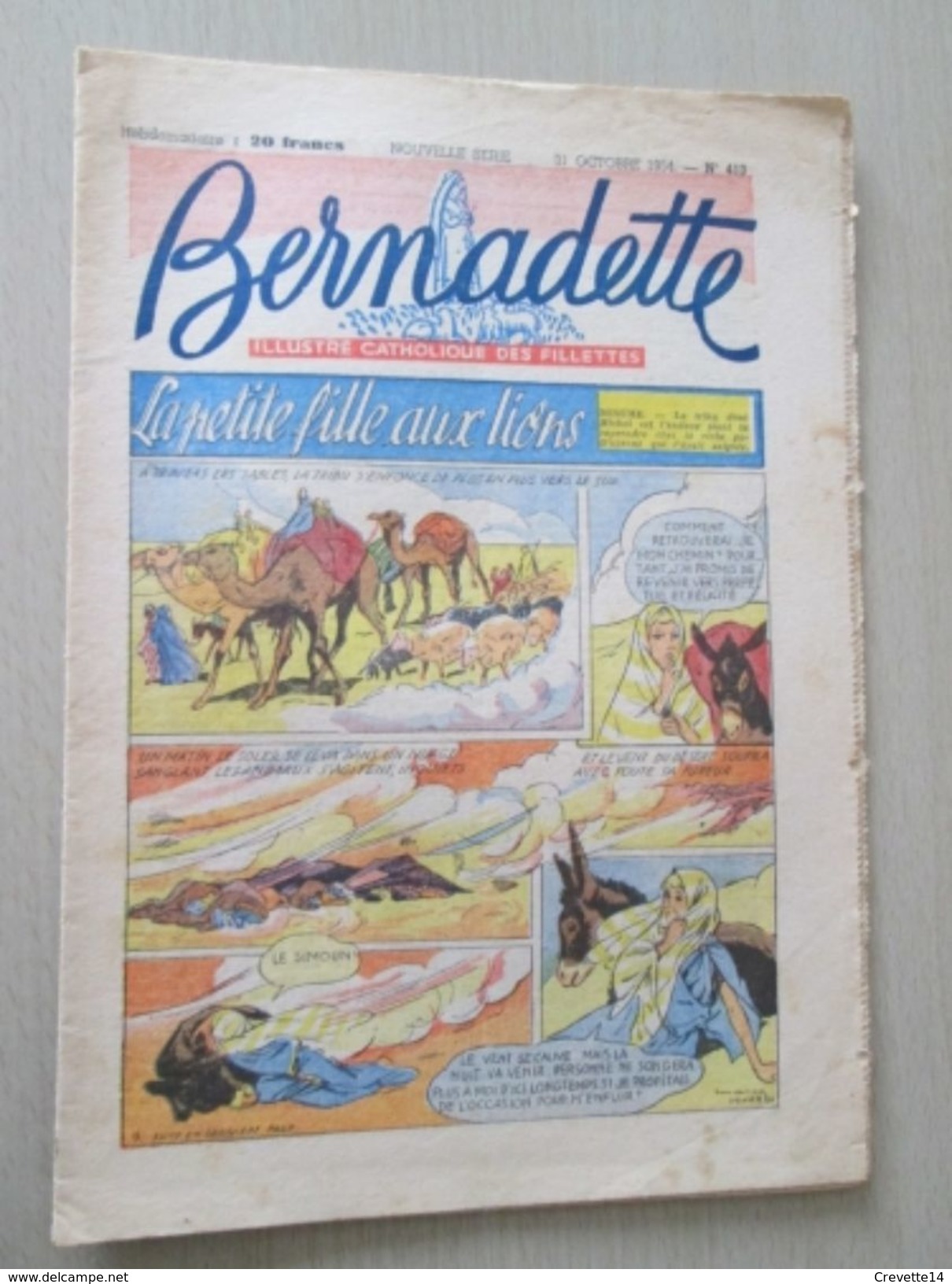 DIV0714 /  Fascicule De La Revue BERNADETTE N° 413 De 1954 / En Couverture : La Petite Fille  Aux Lions - Bernadette