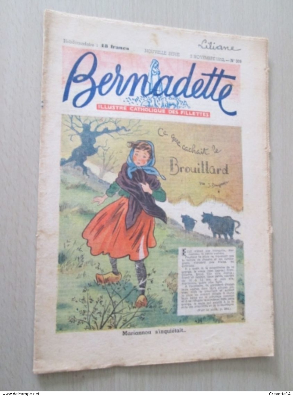 DIV0714 /  Fascicule De La Revue BERNADETTE N° 309 De 1952 / En Couverture : Ce Que Cachait Le Brouillard - Bernadette