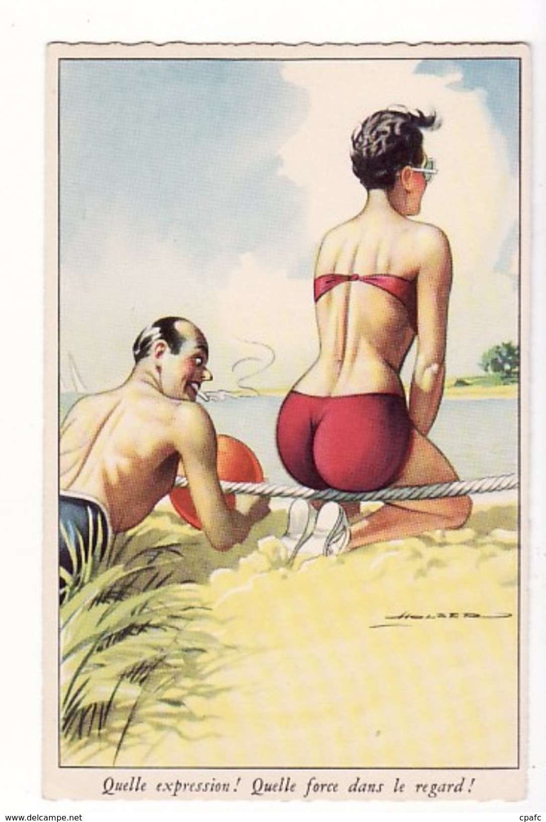 "Quelle Expression, Quelle Force Dans Le Regard !" Femme En Bikini, Illustrée Par Holzer - Holzer, Adi