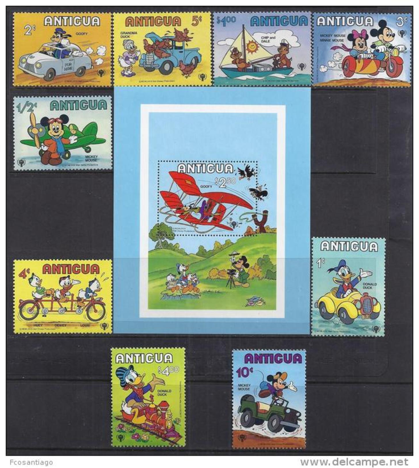 DISNEY - ANTIGUA Y BARBUDA 1980 - Yvert #563/71+H47 - MNH ** - Disney