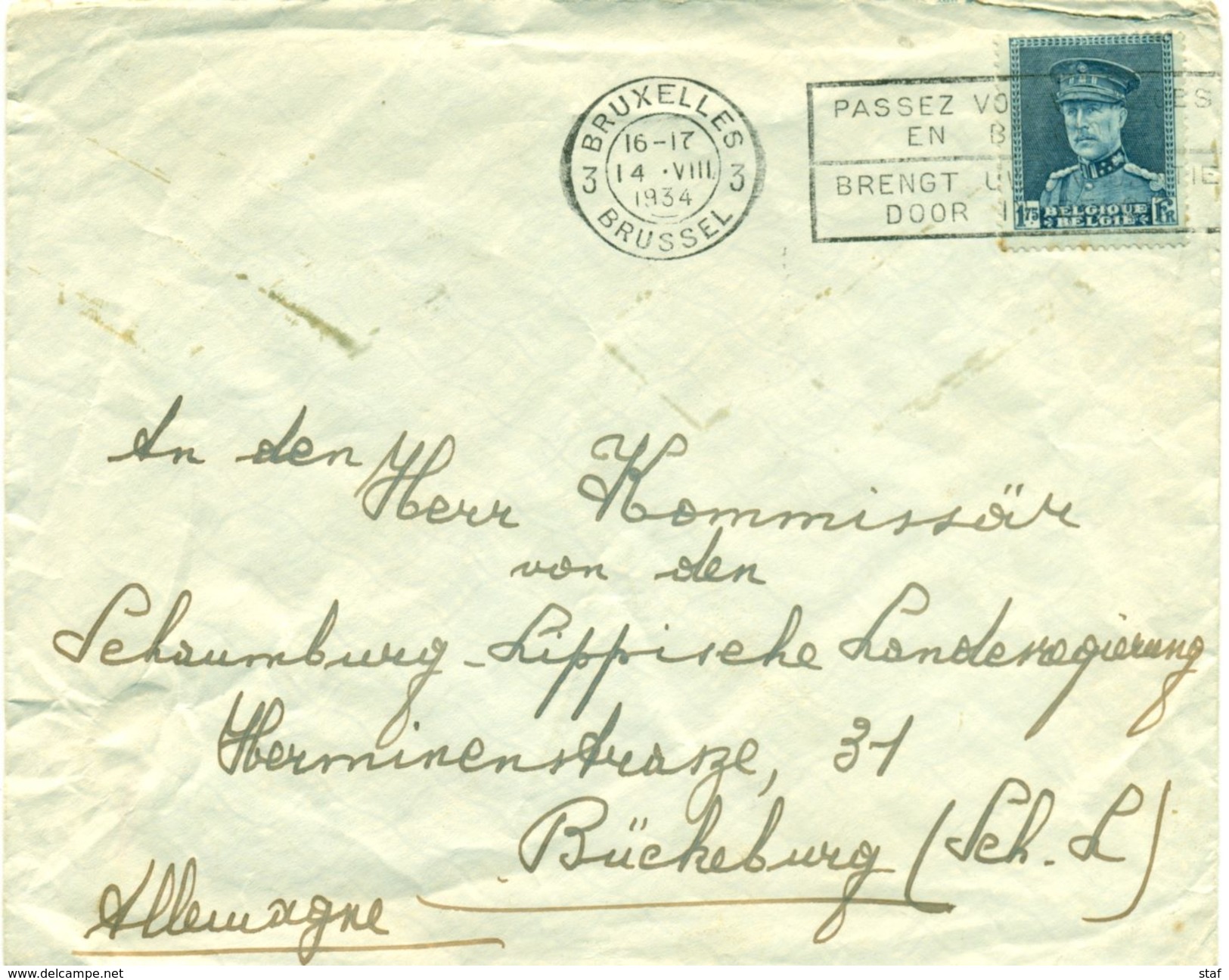 Nr. 320 Sur Lettre - Op Brief - 1931-1934 Kepi