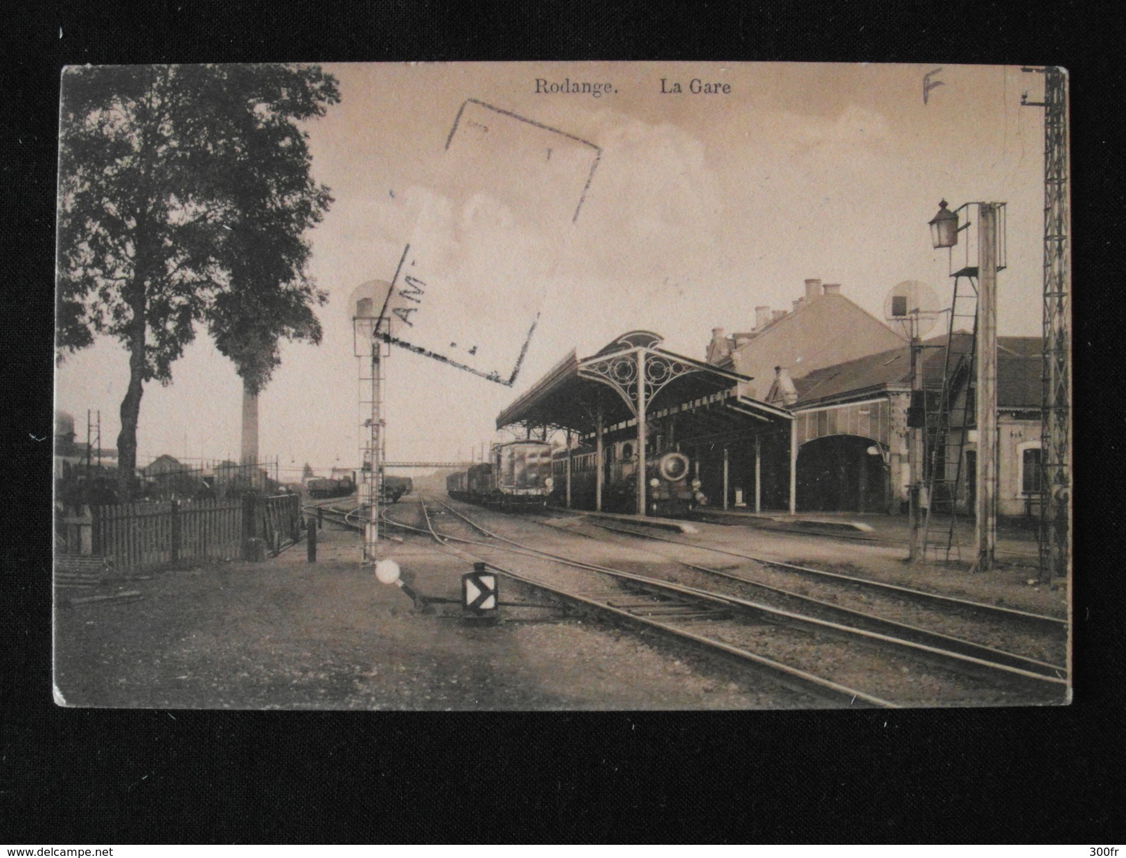 CPA RODANGE LA GARE LUXEMBOURG ANIMEE LOCOMOTIVE TRAIN CHEMIN DE FER TRANSPORT CACHET AMBULANT II LOGWY LUXEMBOURG - Rodange