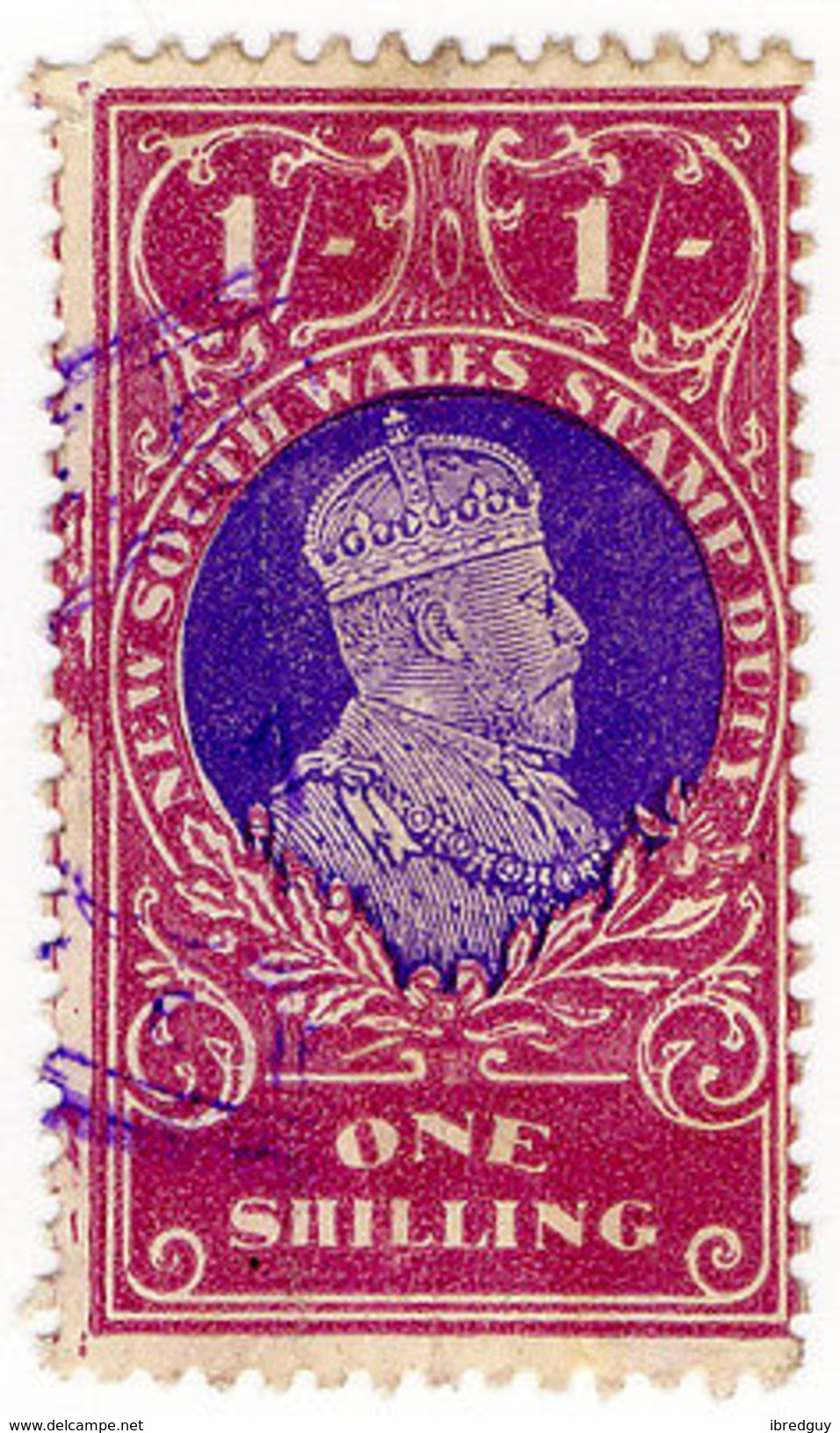 (I.B) Australia - NSW Revenue : Stamp Duty 1/- (1914) Inverted Watermark - Other & Unclassified