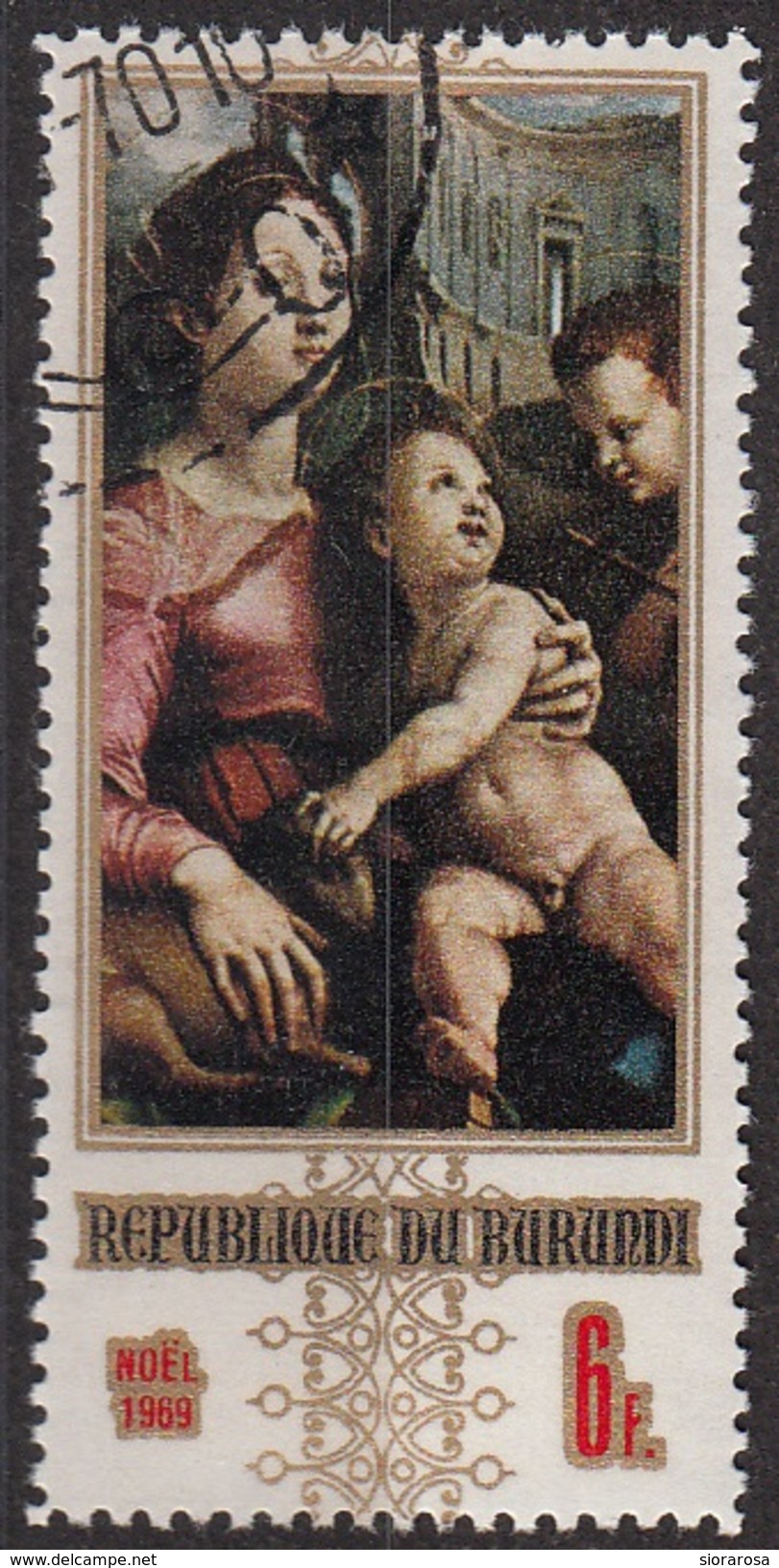 304 Burundi 1969 " Madonna Col Bambino... " Quadro Dipinto Da G. Romano  Preobliterato Paintings - Nuovi