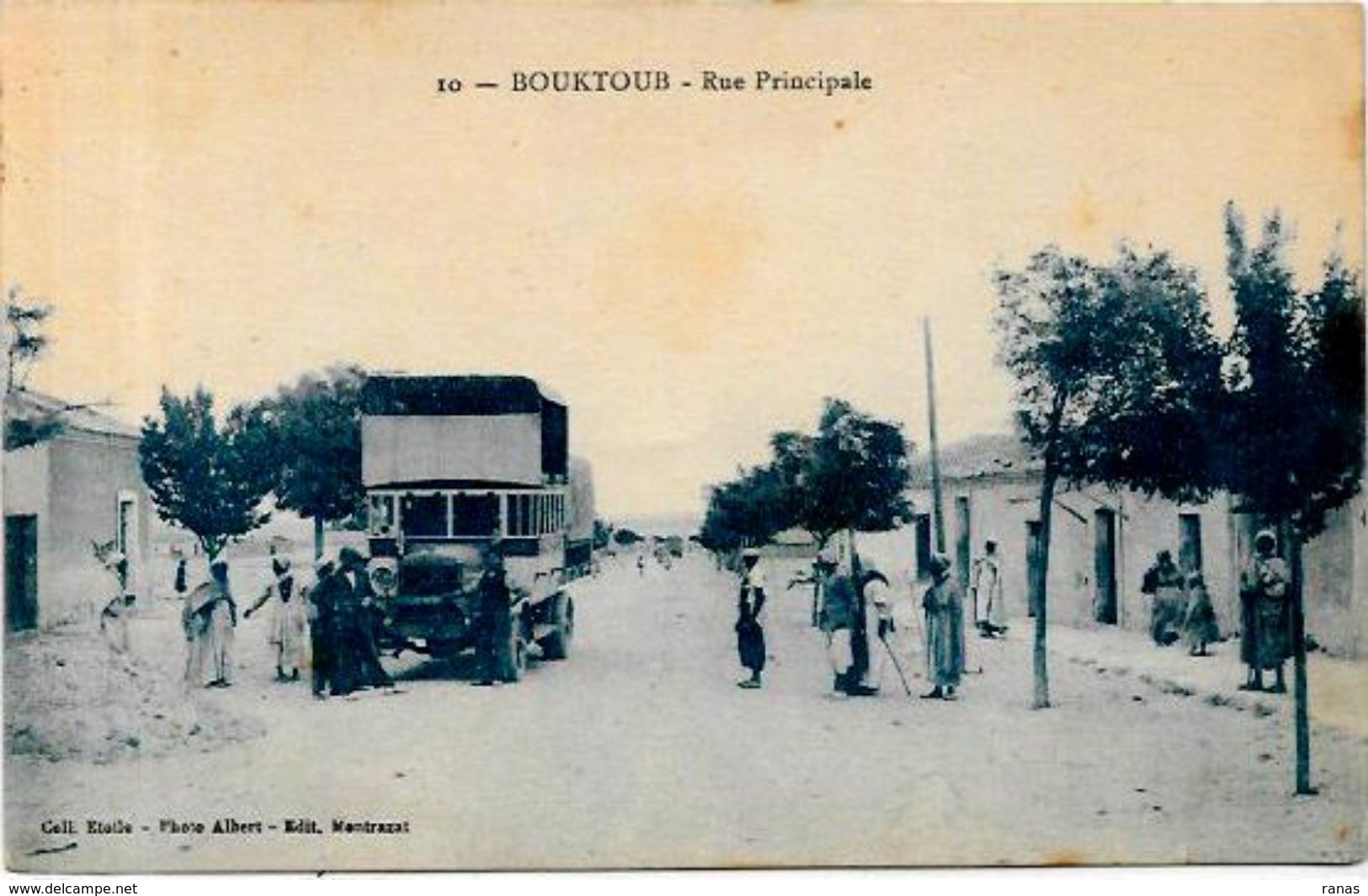 CPA Algérie Bouktoub Autobus Courrier écrite - Andere & Zonder Classificatie