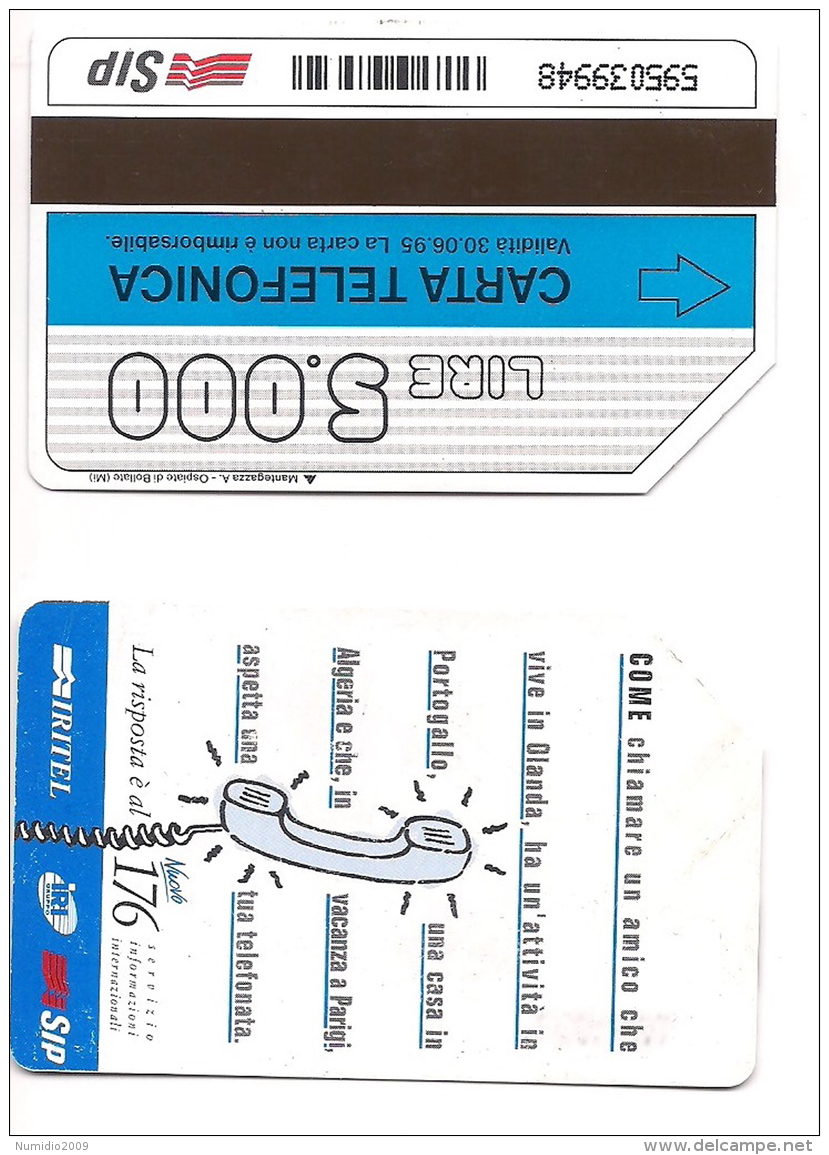 SCHEDA TELEFONICA USATA Iritel Teleselezione Verticale 276  - AV3 1 - Pubbliche Figurate Ordinarie