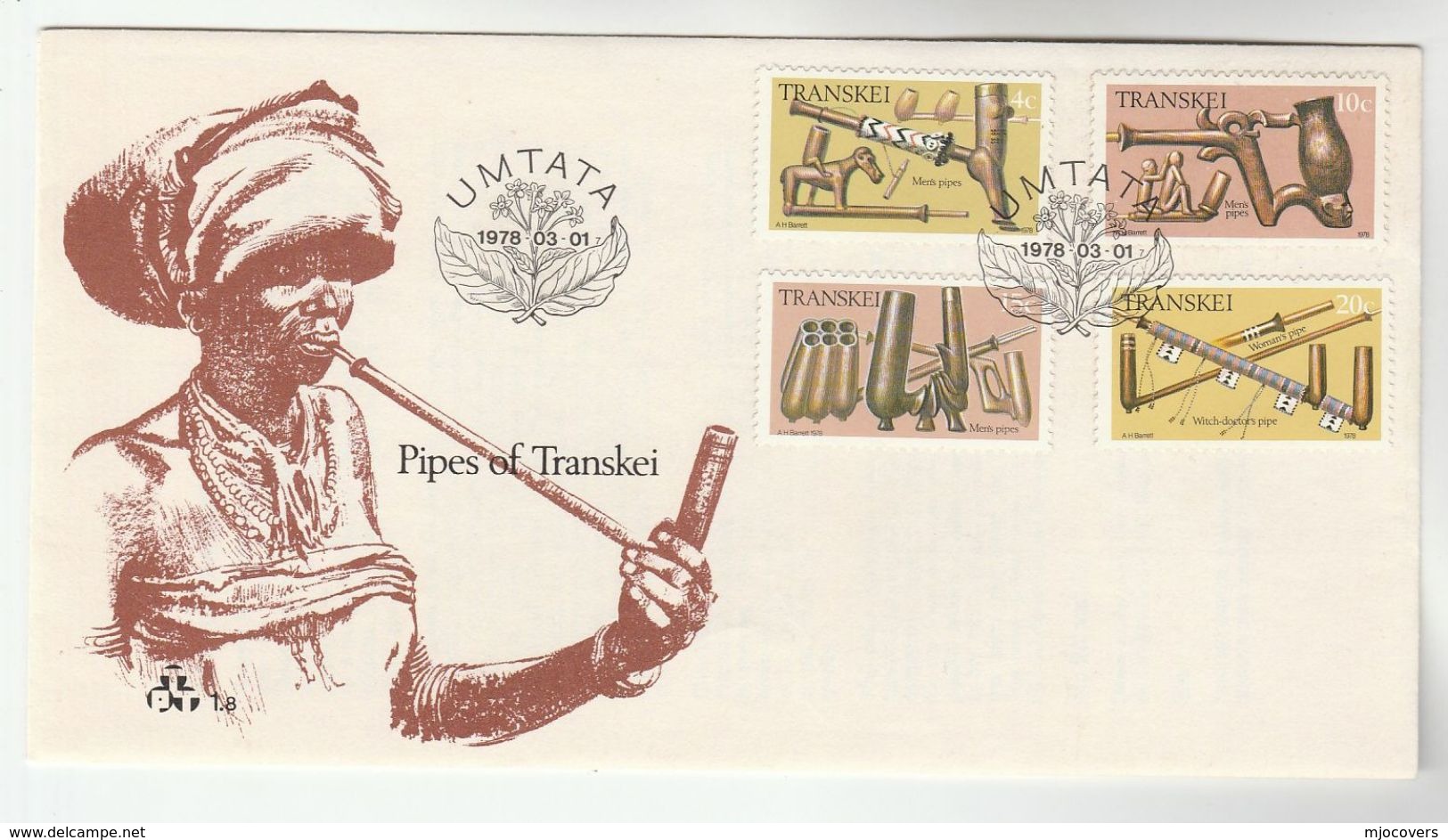 1978 TRANSKEI FDC Stamps SMOKING PIPES  Cover Health - Tabacco