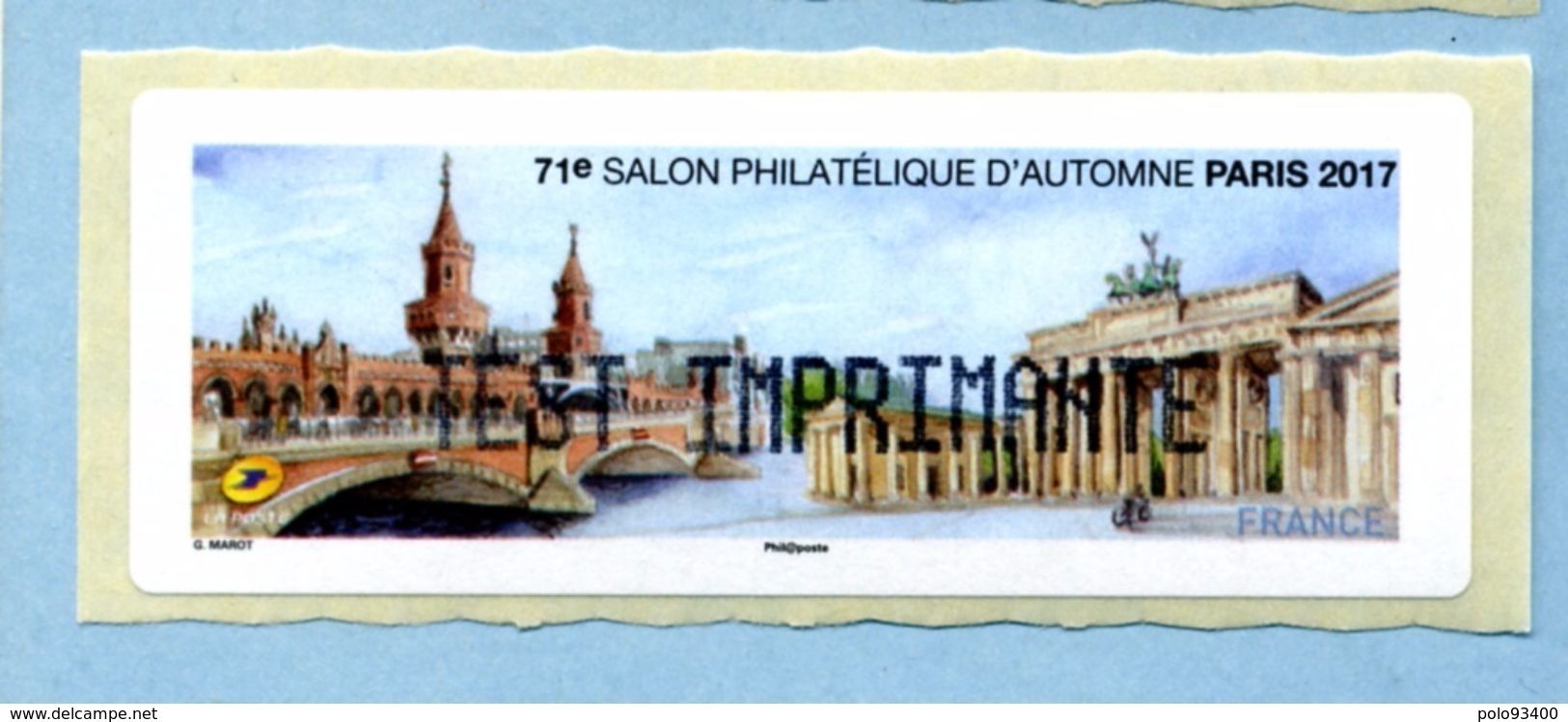 2017 SALON PHILATÉLIQUE D’AUTOMNE  LISA 1 TEST BERLIN - 2010-... Illustrated Franking Labels