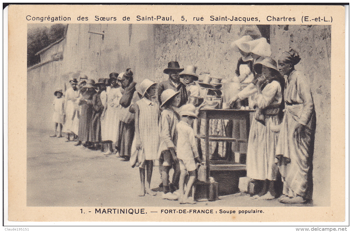 CONGREGATION DES SOEURS DE SAINT PAUL  SOUPE POPULAIRE     (EDIT  SOEURS DE ST PAUL ) - Fort De France