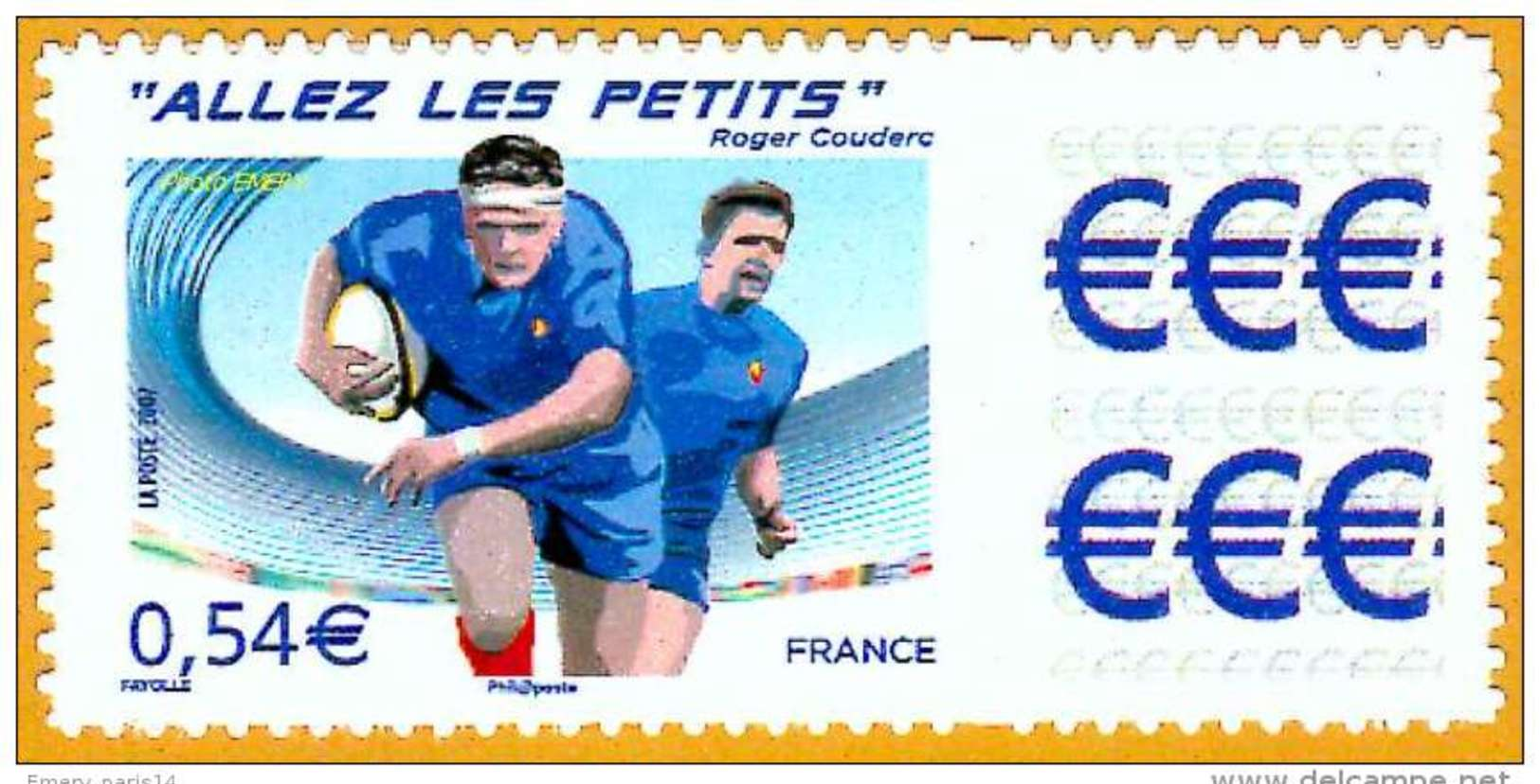 France**LUXE 2007 Personalisé 4032B Avec Vignette, Adhésif 117A Photo, Rugby Allez Les Petits, Vf O,54 € - Other & Unclassified