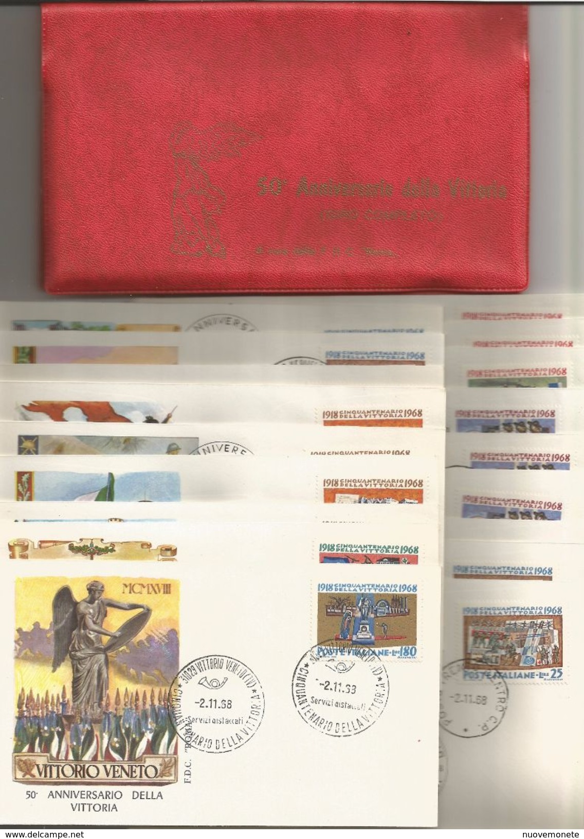 ITALIA 1968 BUSTE ROMA COMM. DELL'ANNIVERSARIO DELLA VITTORIA  18 Buste Con I Valori Differenti - FDC