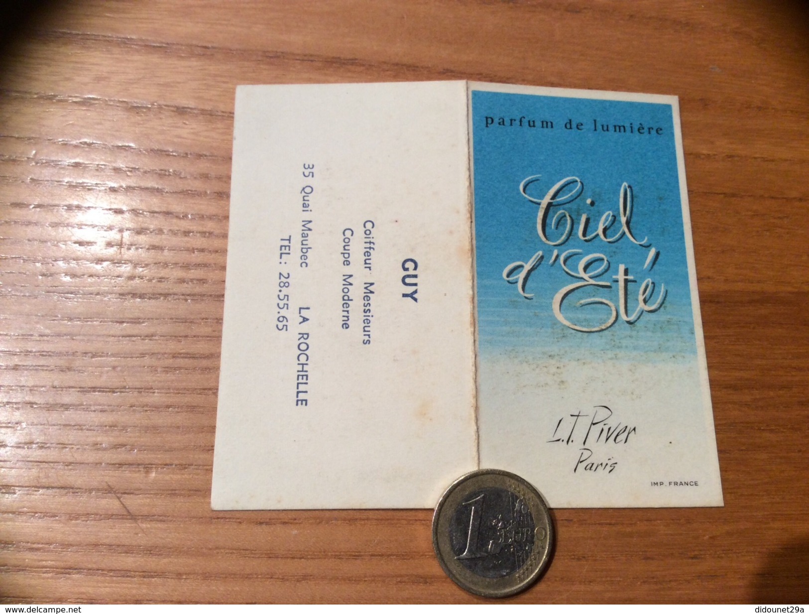Calendrier 1962 « Ciel D’Eté L.T. Piver Paris Parfum /Coiffeur GUY LA ROCHELLE (17) » - Petit Format : 1961-70