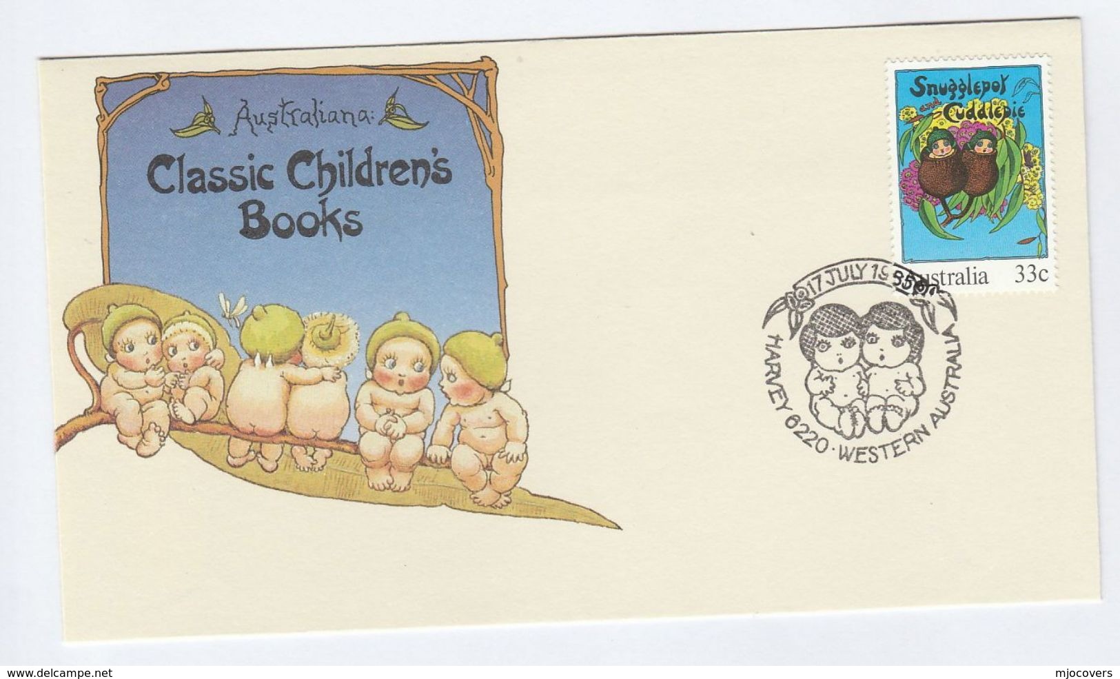 1985 Harvey AUSTRALIA FDC Stamps SNUGGLESPOT Children Story SPECIAL Pmk Cover Literature - FDC