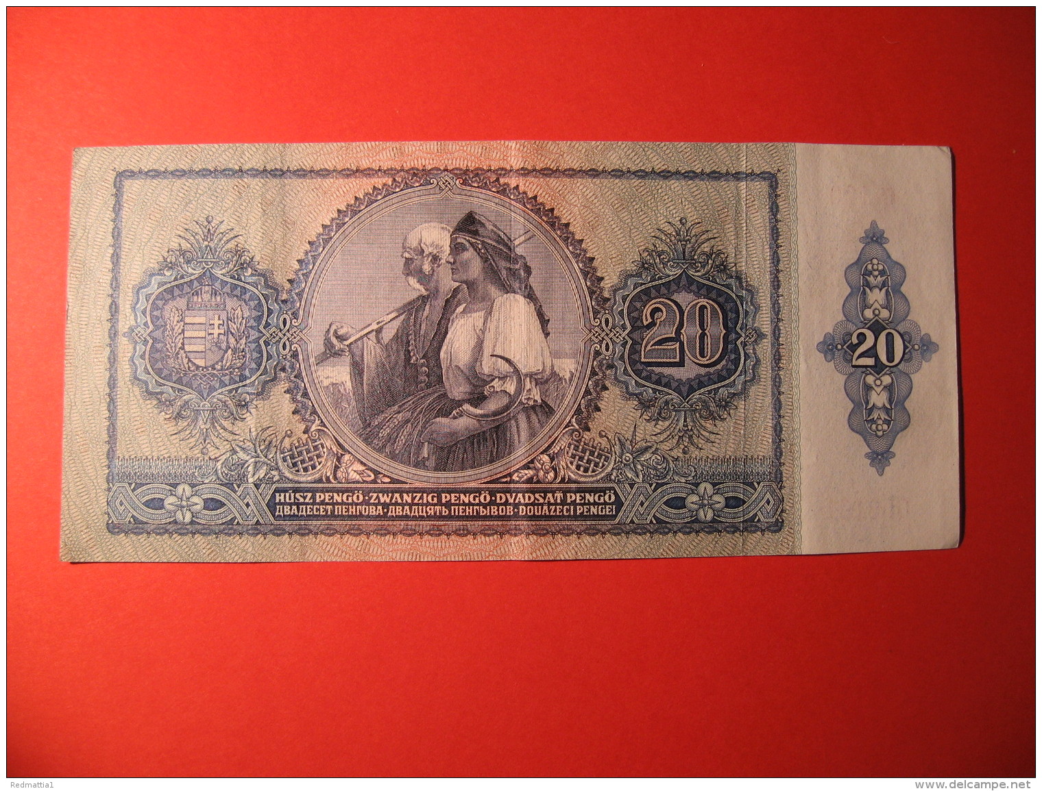 BANCONOTA   20 USZPENGO MAGYAR NEMZETY BANK  1941 - Hongrie