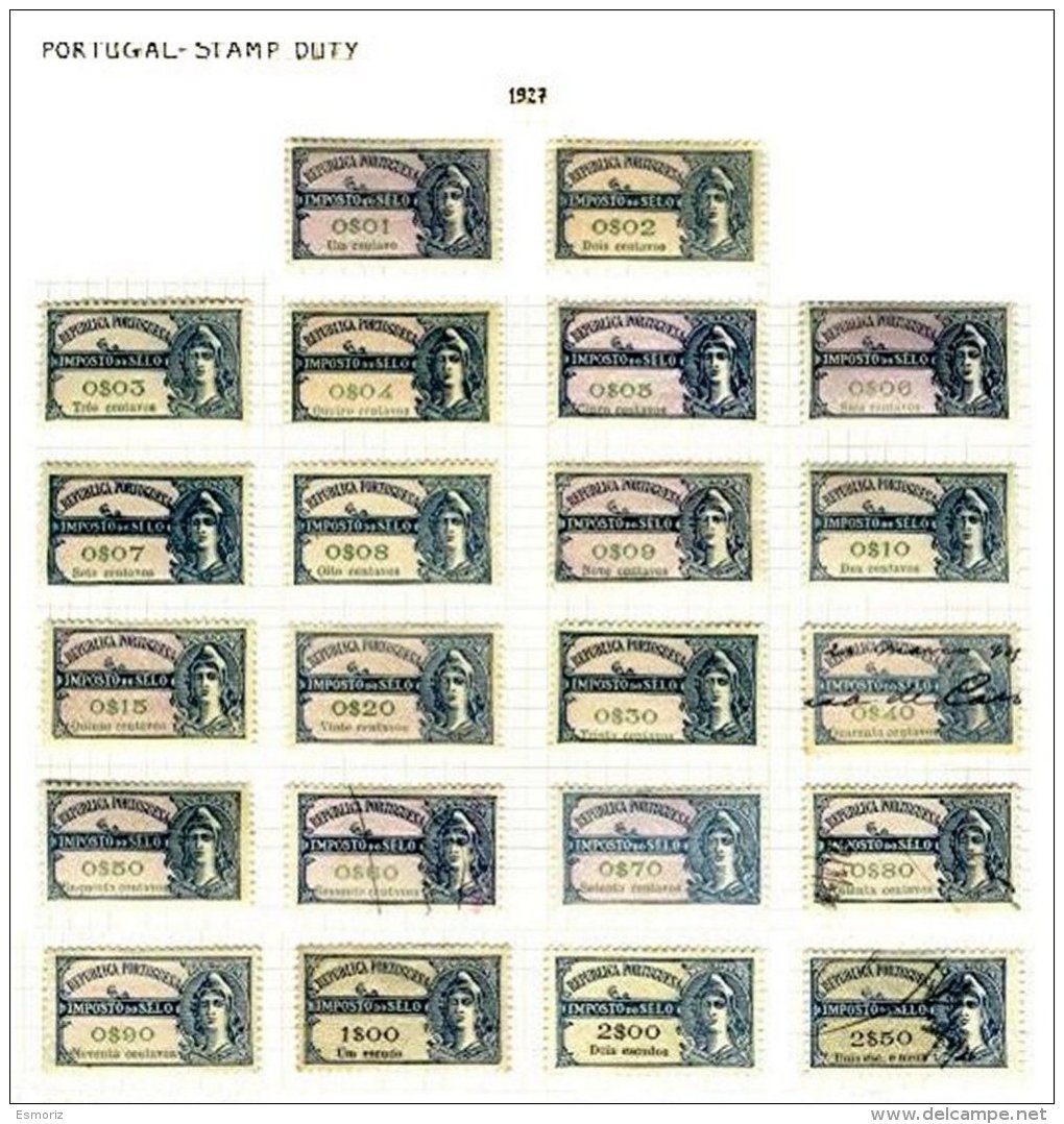 PORTUGAL, Stamp Duty, PB 1141/54, 1156/78, 1180/83, 1184, 1185, */o M/U, F/VF, Cat. &euro; 410 - Ongebruikt