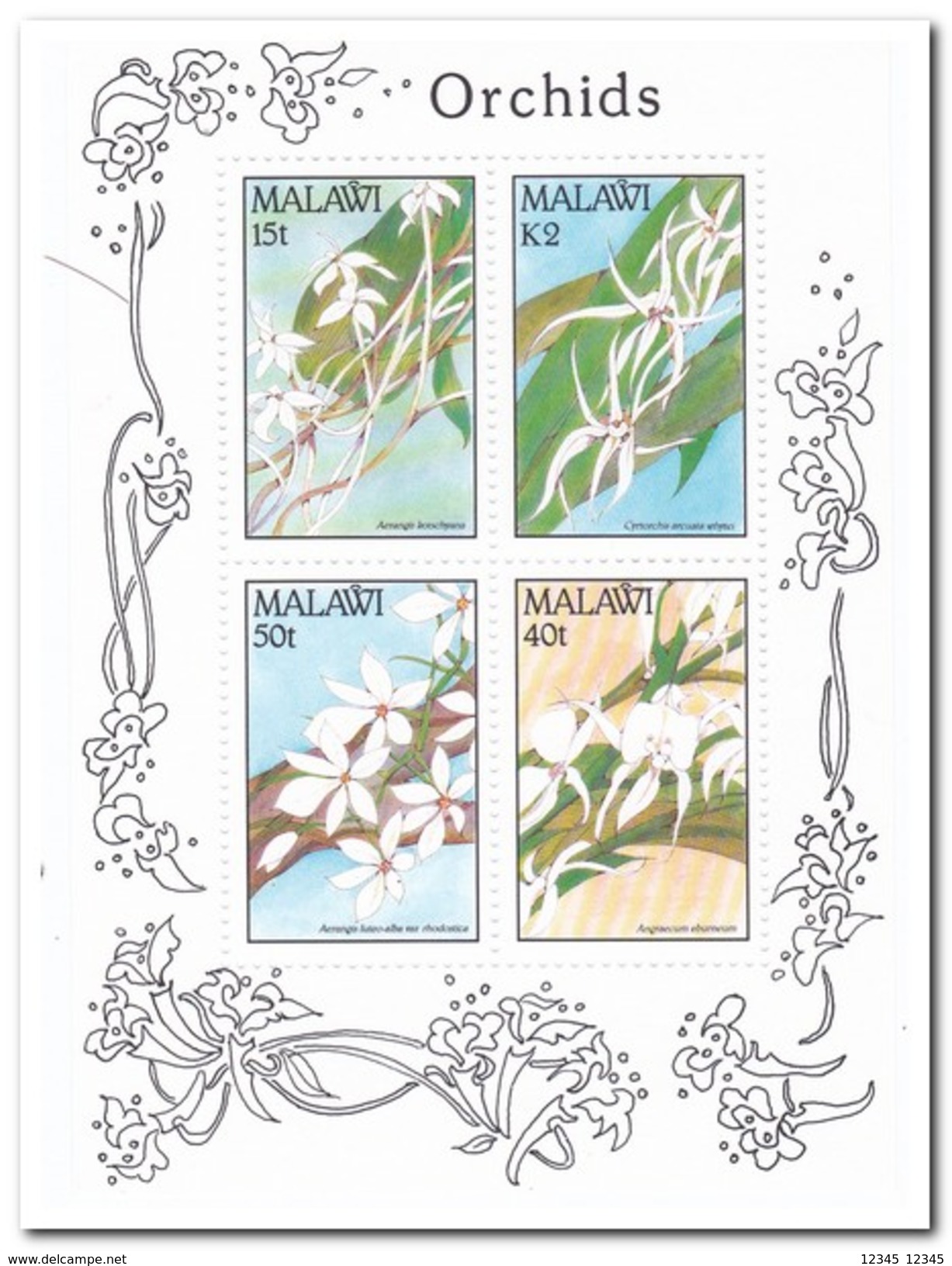 Malawi 1990, Postfris MNH, Flowers, Orchids - Malawi (1964-...)