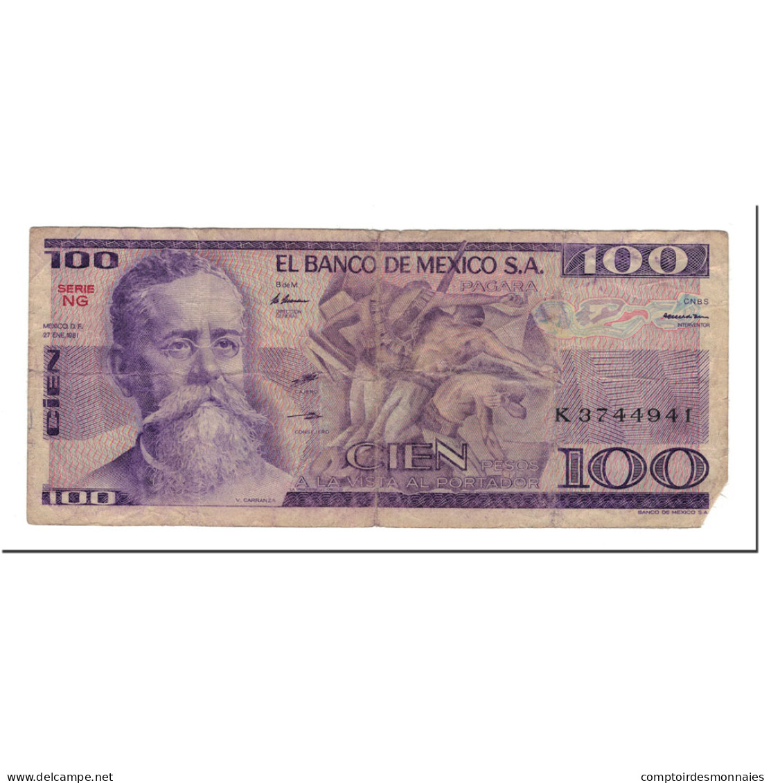 Billet, Mexique, 100 Pesos, 1981-01-27, KM:74a, B - México