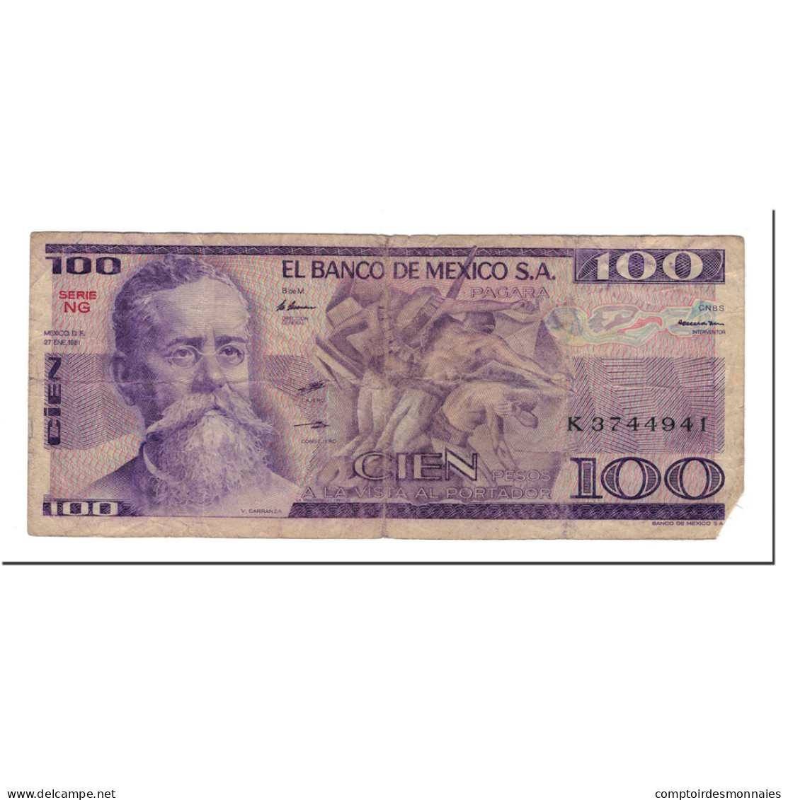 Billet, Mexique, 100 Pesos, 1981-01-27, KM:74a, B - Mexique