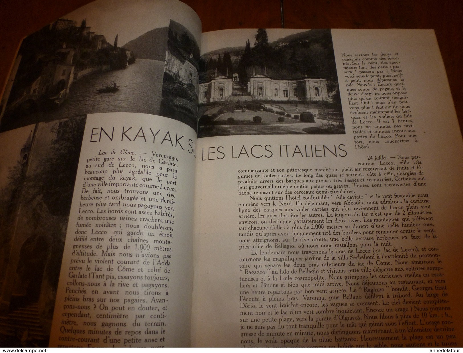 1938 CAMPING: Spécial SALON NAUTIQUE ->KAYAK Sur Les Lac Italiens (Garde,Côme,Maccagno,Isola,Lecco,Olgiasca,Varenna,etc - 1900 - 1949