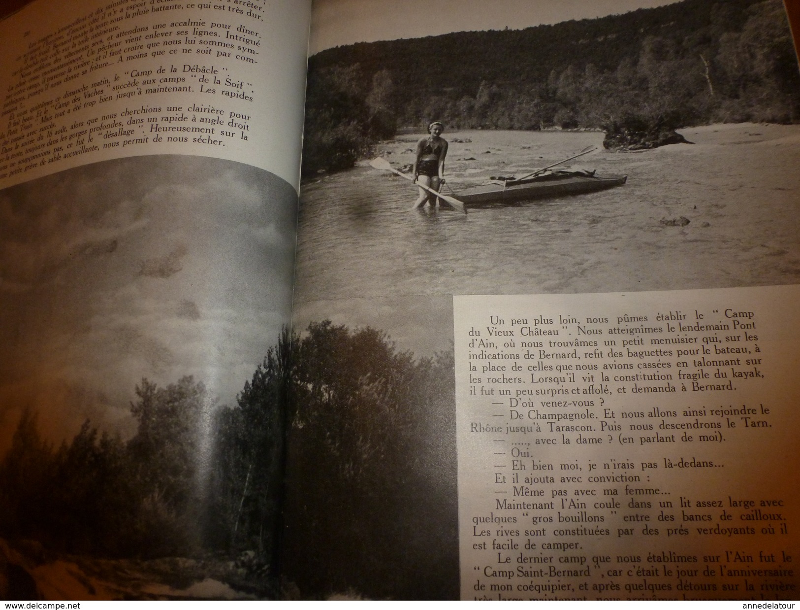 1938 CAMPING: Spécial SALON NAUTIQUE ->KAYAK sur les lac italiens (Garde,Côme,Maccagno,Isola,Lecco,Olgiasca,Varenna,etc