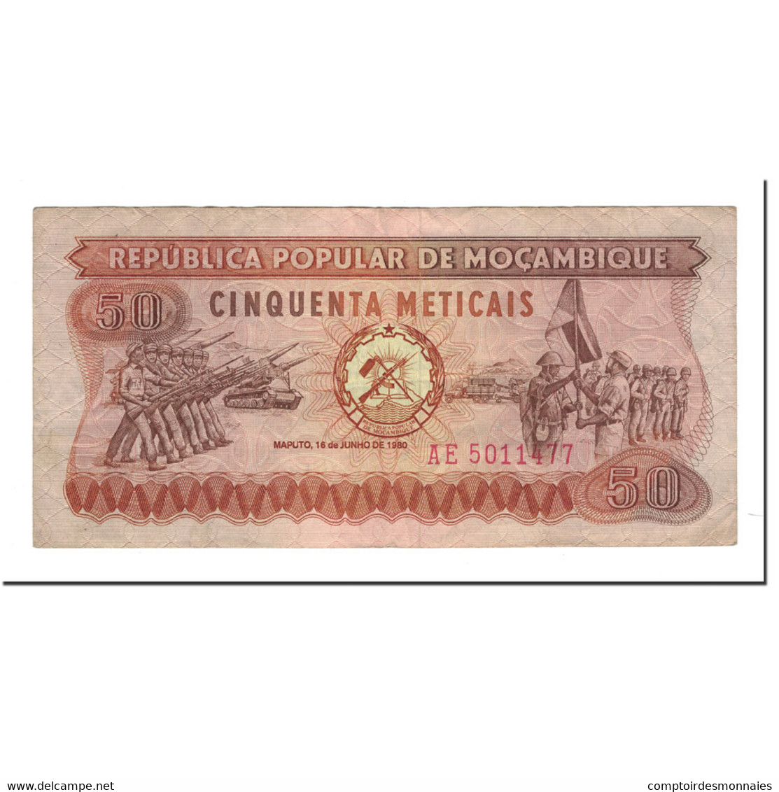 Billet, Mozambique, 50 Meticais, 1980-06-16, KM:125, TTB - Mozambique