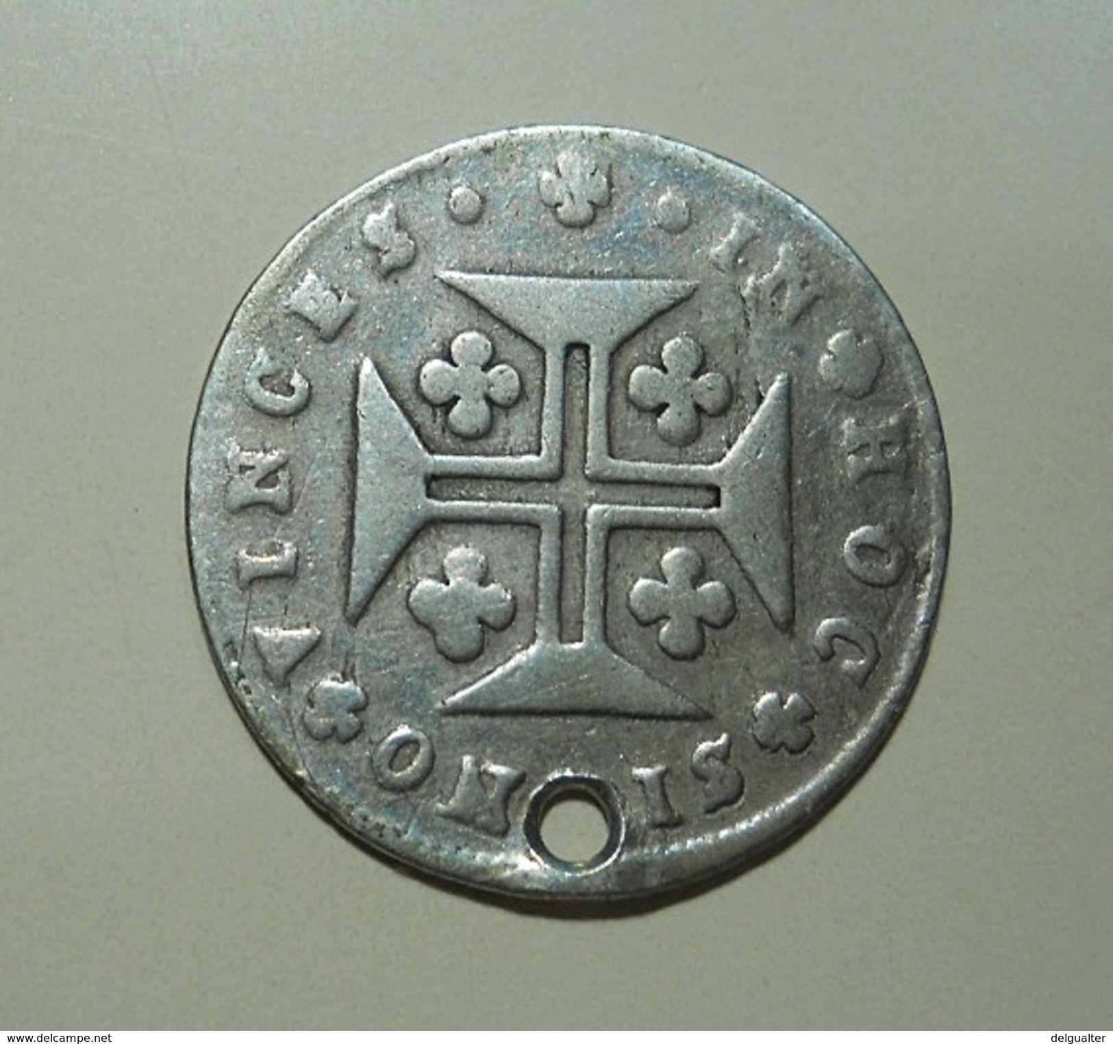 Portugal 60 Reis D. Maria I Silver Holed - Portugal